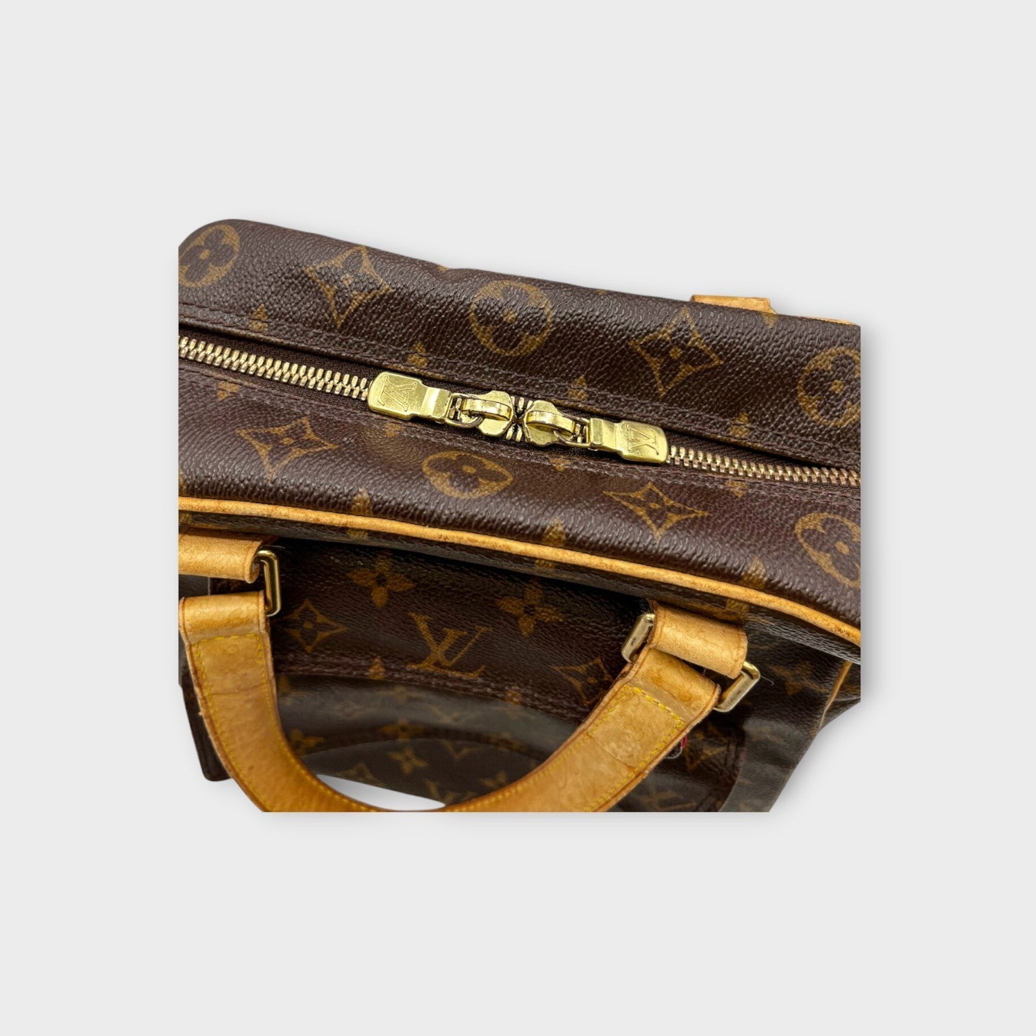 Louis Vuitton Monogram Excentri Cite M51161 Handbag Canvas Leather Brown【B】