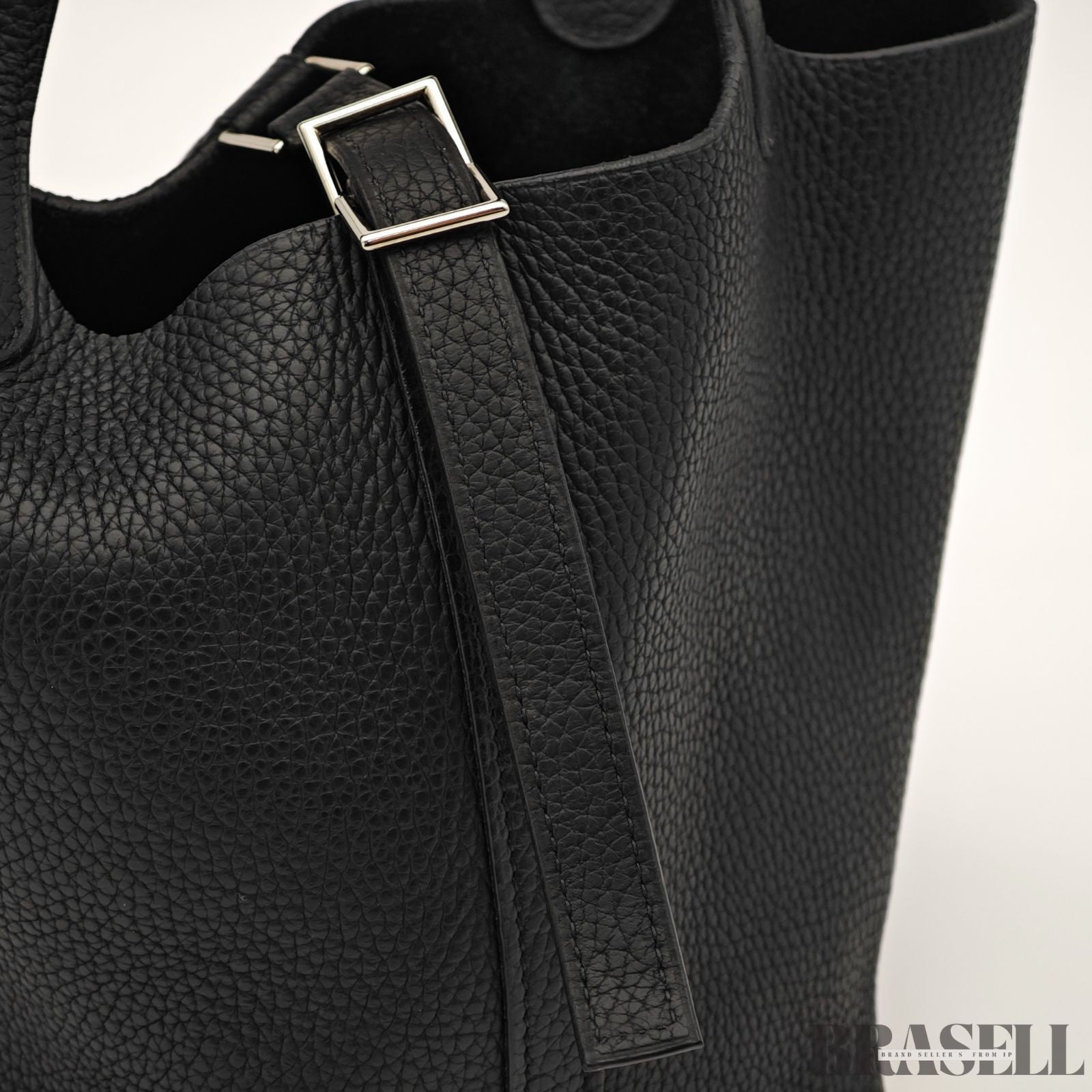 HERMES Picotin Lock 18 PM Taurillon Clemence Handbag Tote Bag Black Dust Bag