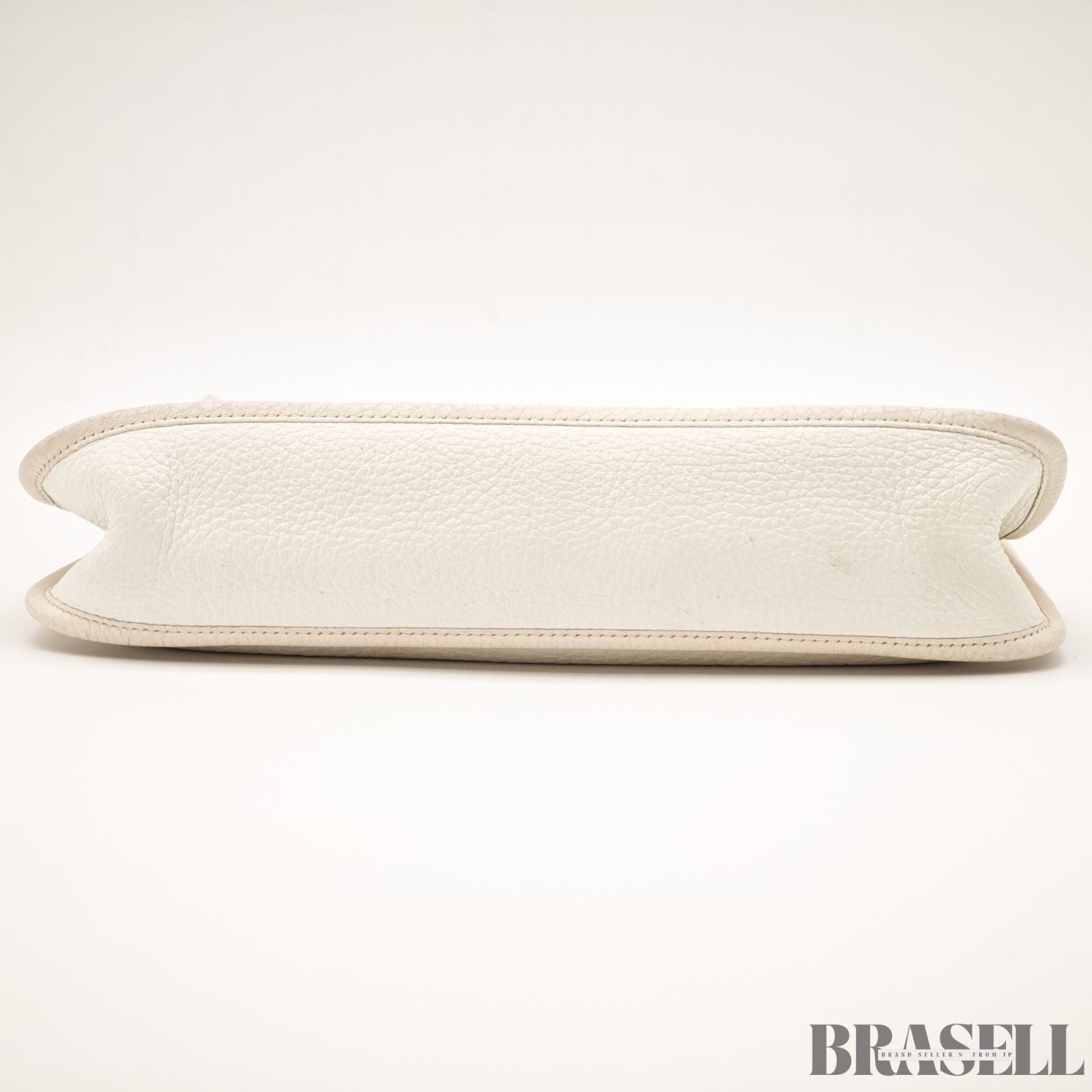 Hermes Evelyne I PM Taurillon Clemence Shoulder Bag White Unisex Silver Hardware