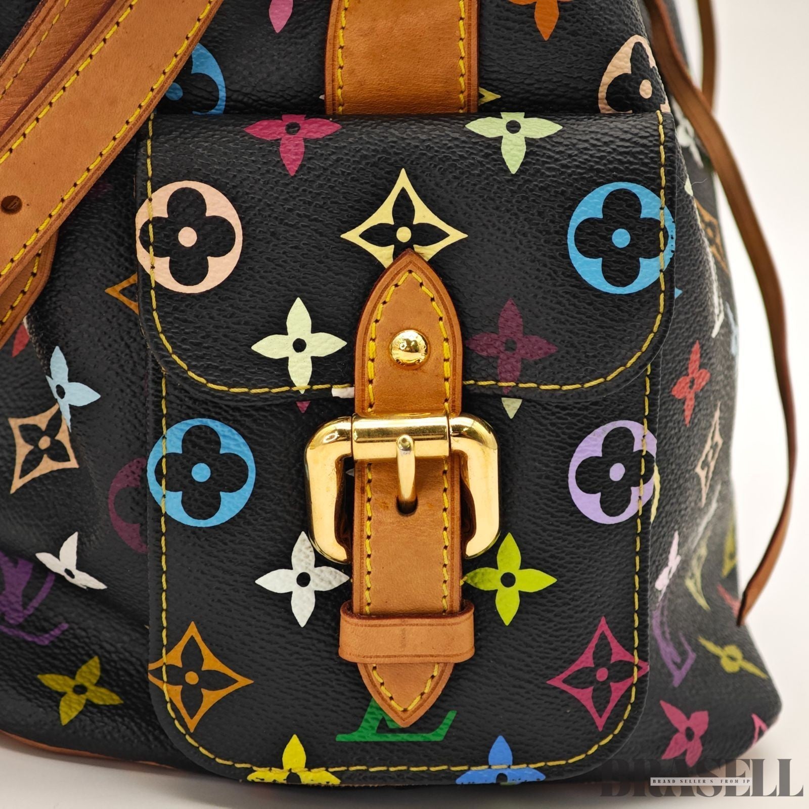 LOUIS VUITTON Monogram Multicolor Petit Noe Bag Handbag Black M42230 Auth