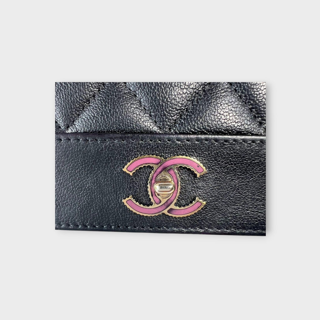CHANEL Mademoiselle Lambskin Mini Wallet with Round Zipper