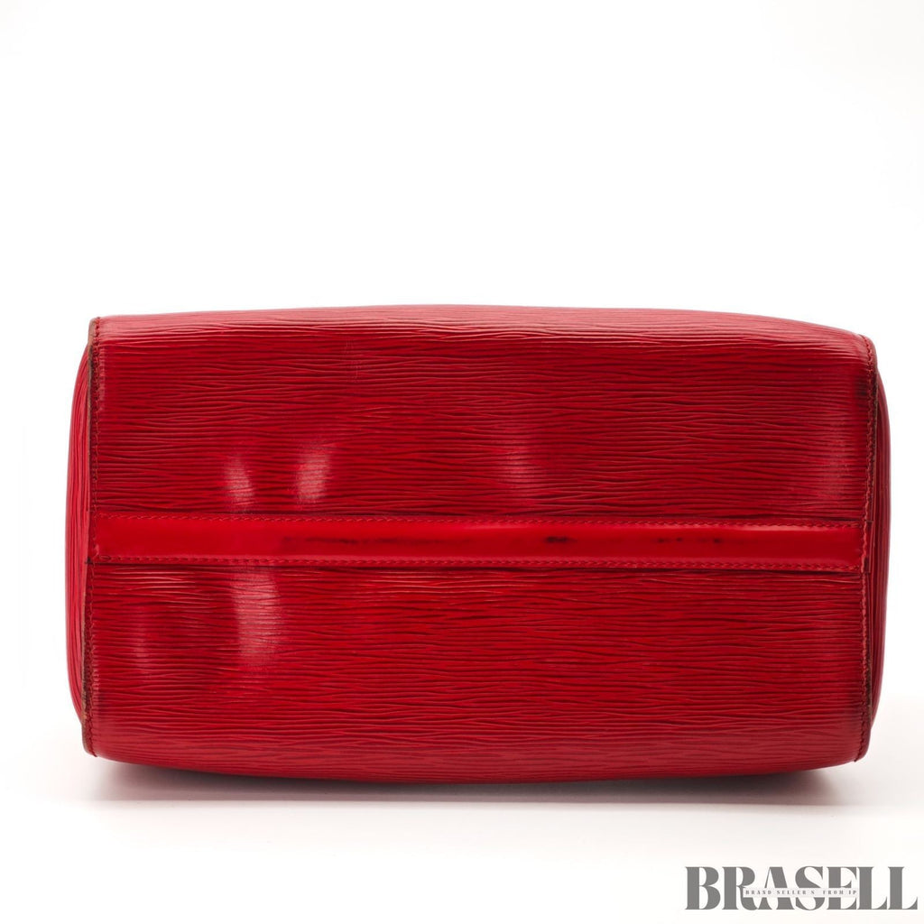 Louis Vuitton Epi Leather Speedy 30 Red Vintage Handbag Mini Boston Bag Women