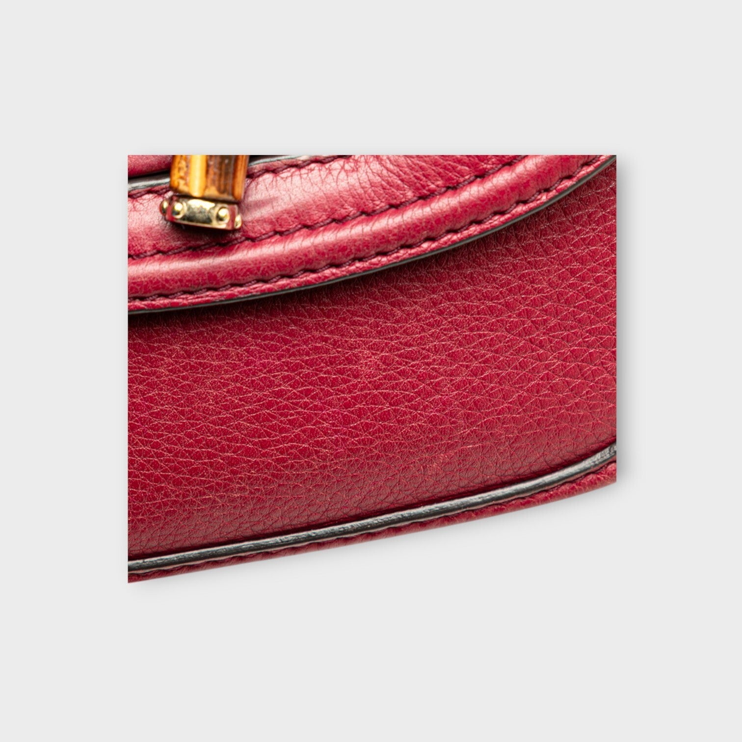 GUCCI New Bamboo Handbag Shoulder Bag 2WAY 256805 Bordeaux Leather【B】