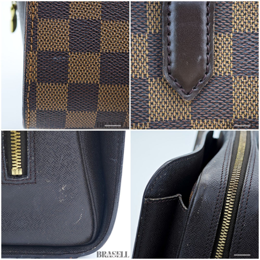 LOUIS VUITTON Triana N51155 Damier Ebene Handbag Brown Women’s