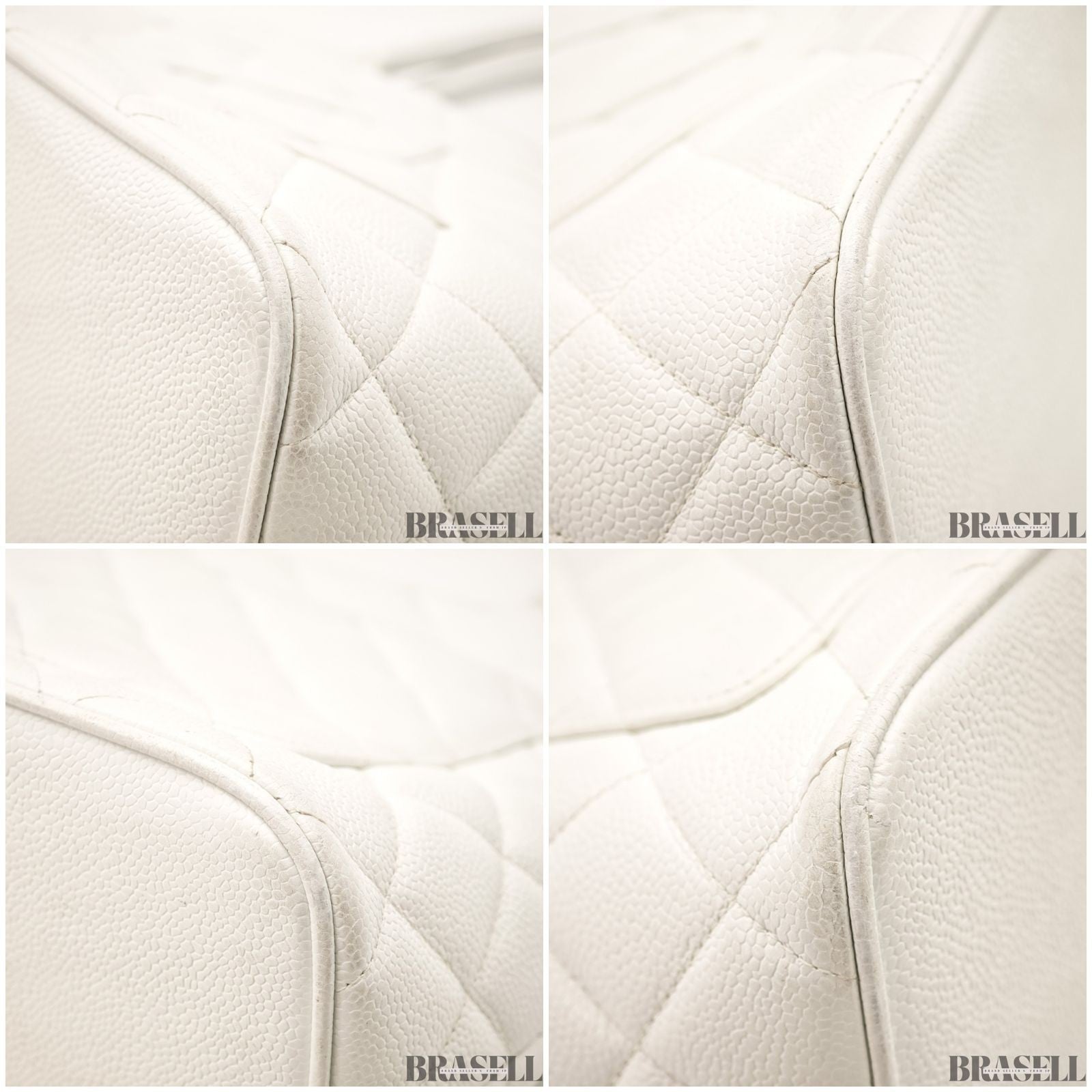 Chanel Reissue Tote Caviar Skin White Tote Bag White Women With Guarantee Card