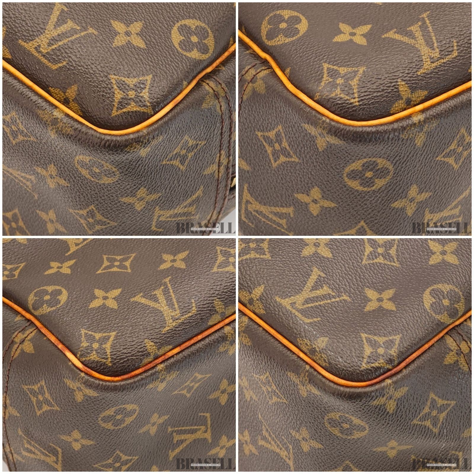 LOUIS VUITTON Monogram M47270 Monogram Deauville Tote Bag Handbag Brown