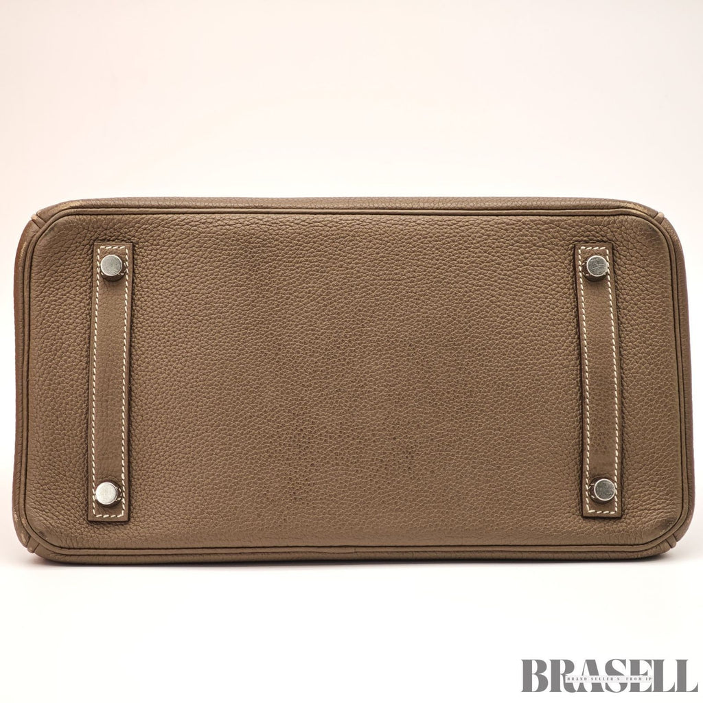 Hermes Birkin 30 Etoupe Togo Leather Tote Handbag Women Authentic Bag w/Box