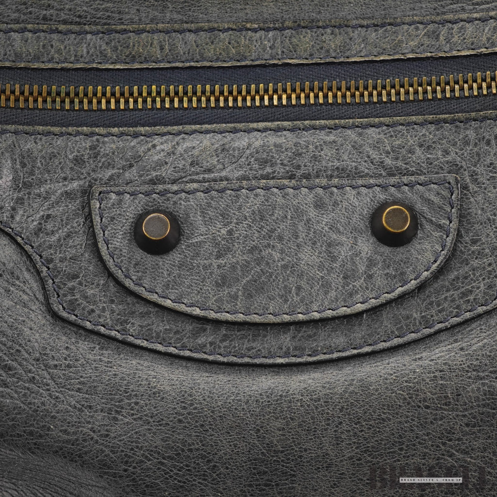 BALENCIAGA The Day Shoulder Bag Leather Hobo Bag Black