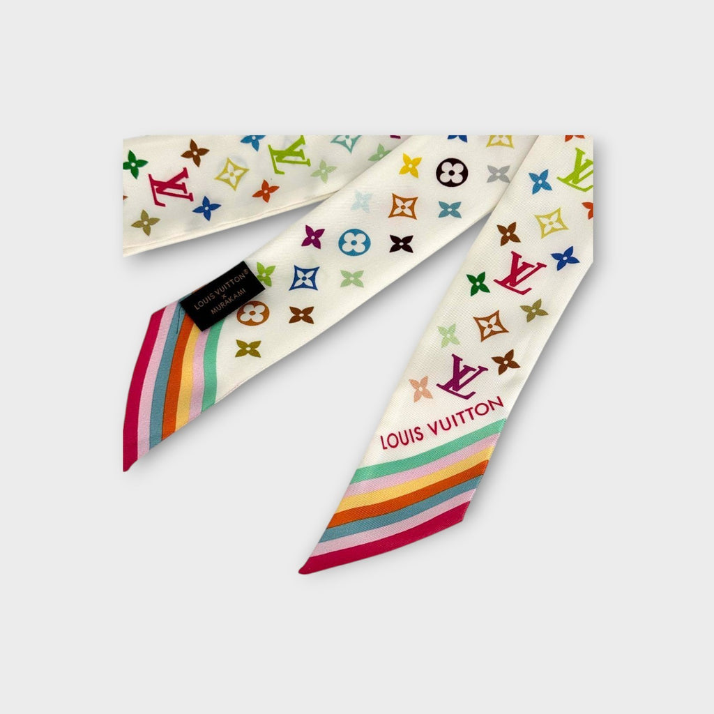 Louis Vuitton Takashi Murakami Bandeau BB Multicolor Monogram LV TM Silk Scarf