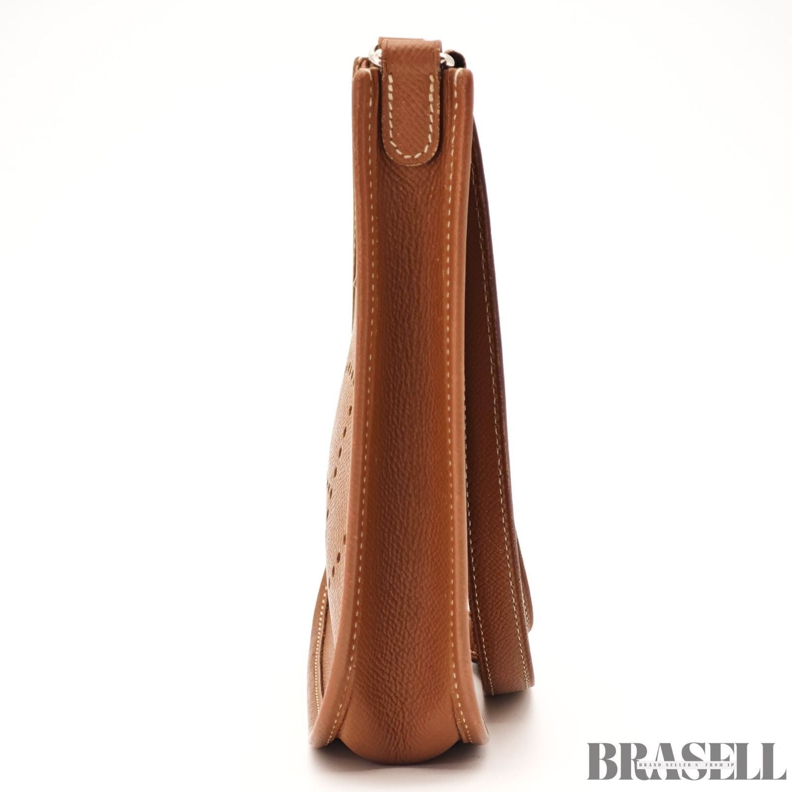 HERMES Mini Evelyne Shoulder Bag Crossbody Gold Brown Taurillon Clemence Leather