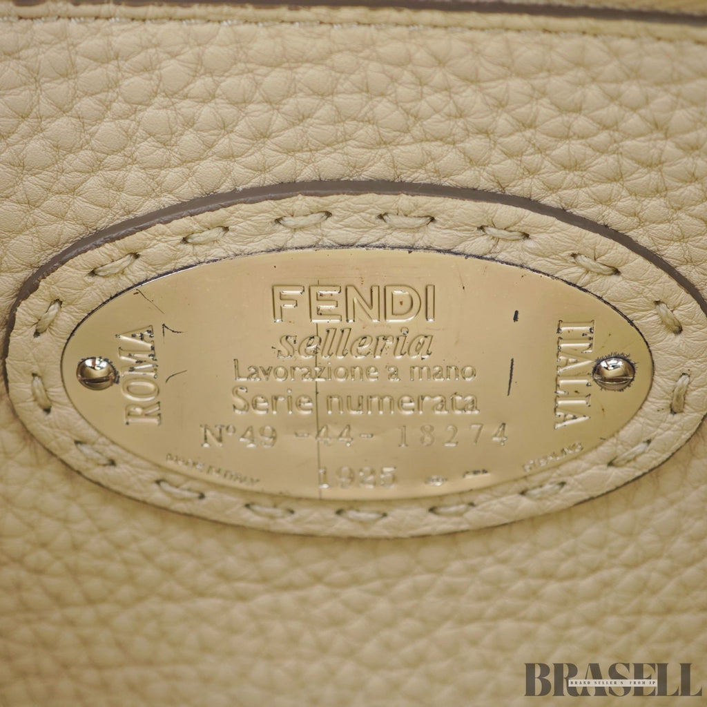 FENDI Peekaboo Selleria 8BN290 Gray Shoulder Bag/Handbag for Commuting Women's