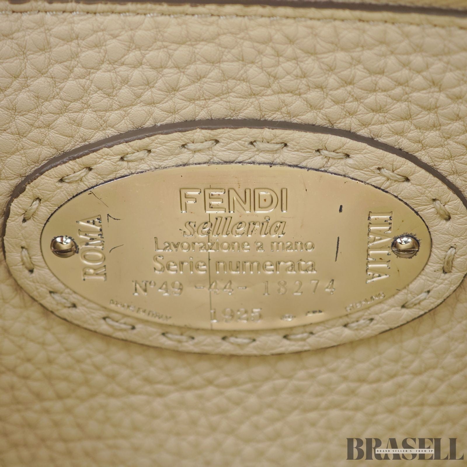 FENDI Peekaboo Selleria 8BN290 Gray Shoulder Bag/Handbag for Commuting Women's