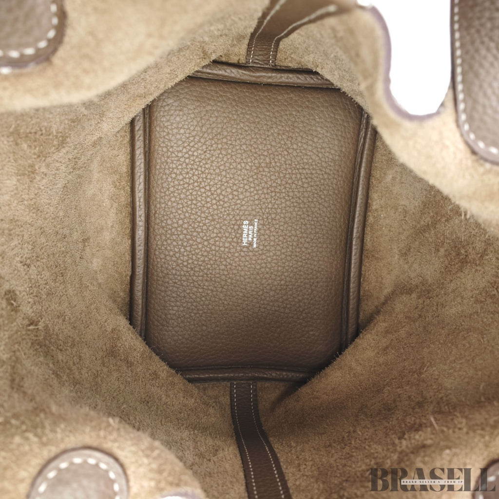 Hermes Picotin Lock PM 18 etoupe Handbag Women's With Padlock Key