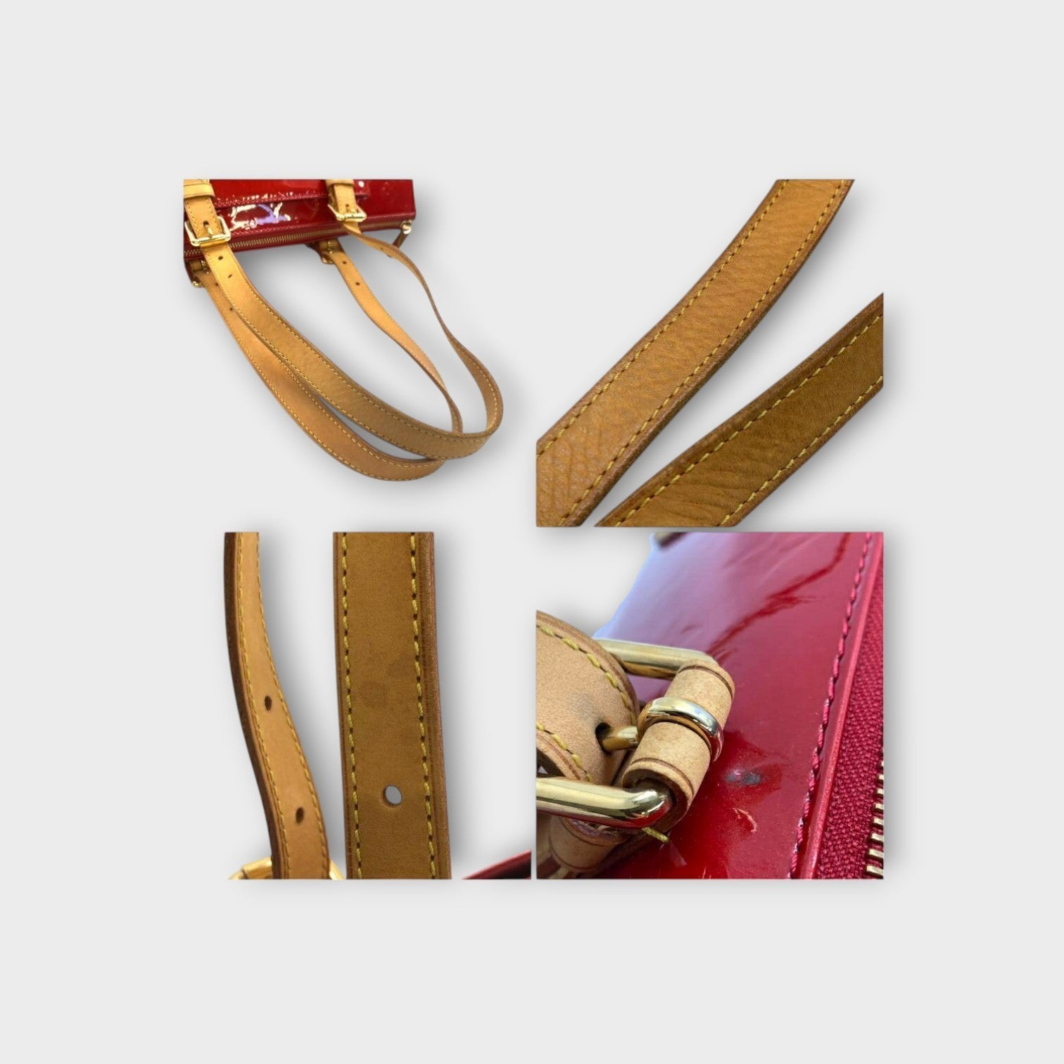 Louis Vuitton M93507 Rosewood Avenue Red Vernis Patent Leather Handbag【B】