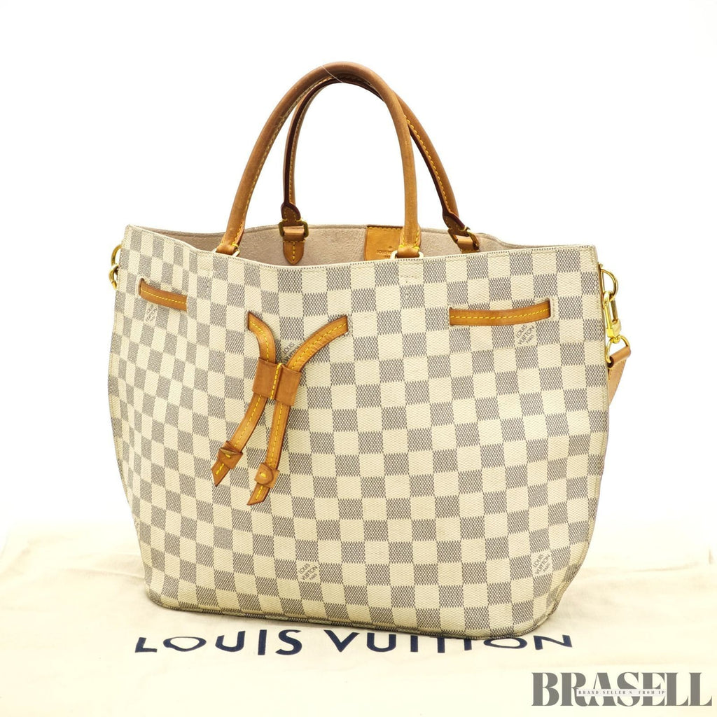 LOUIS VUITTON Girolata N41579 Damier Azur Bucket Handbag Ivory Women’s