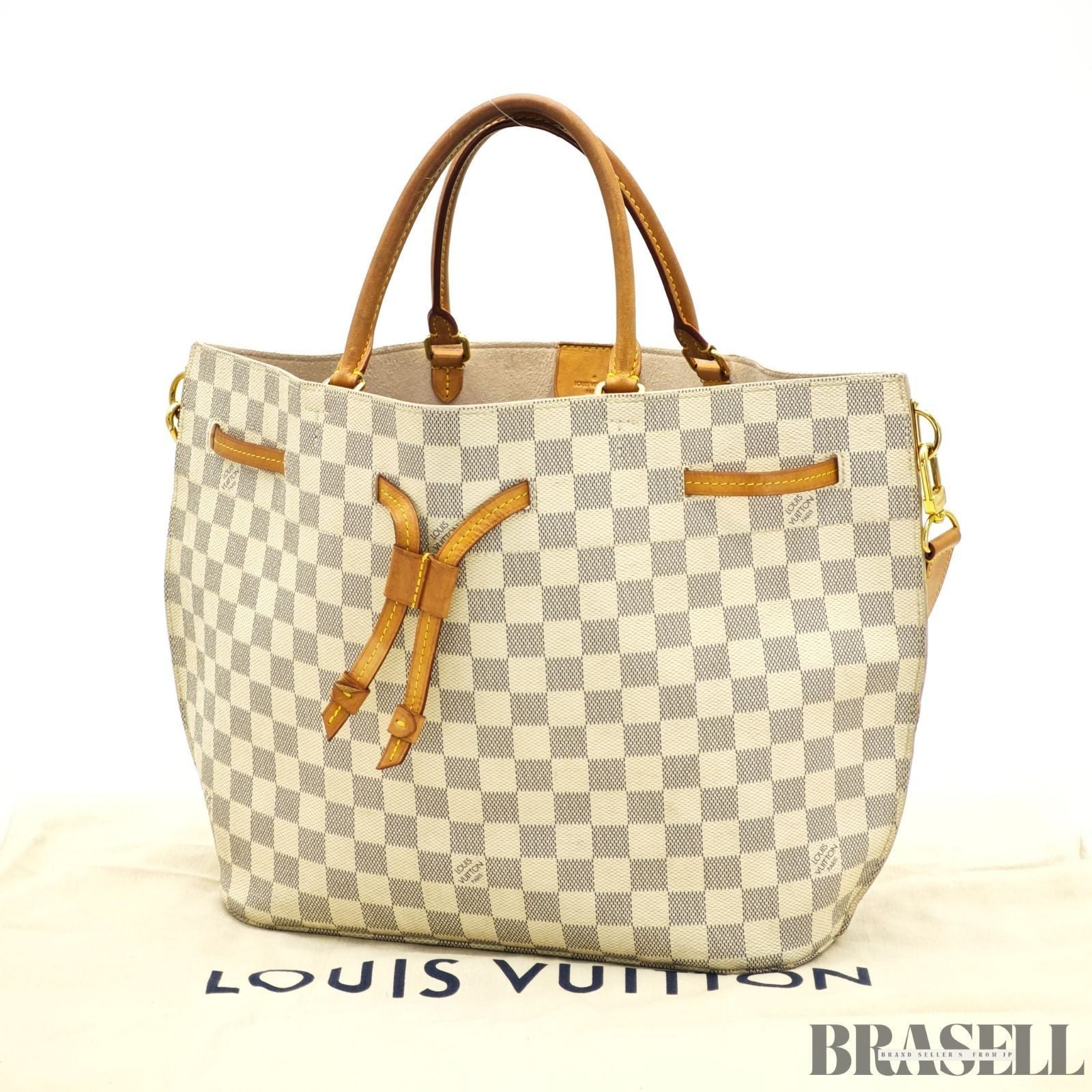 LOUIS VUITTON Girolata N41579 Damier Azur Bucket Handbag Ivory Women’s