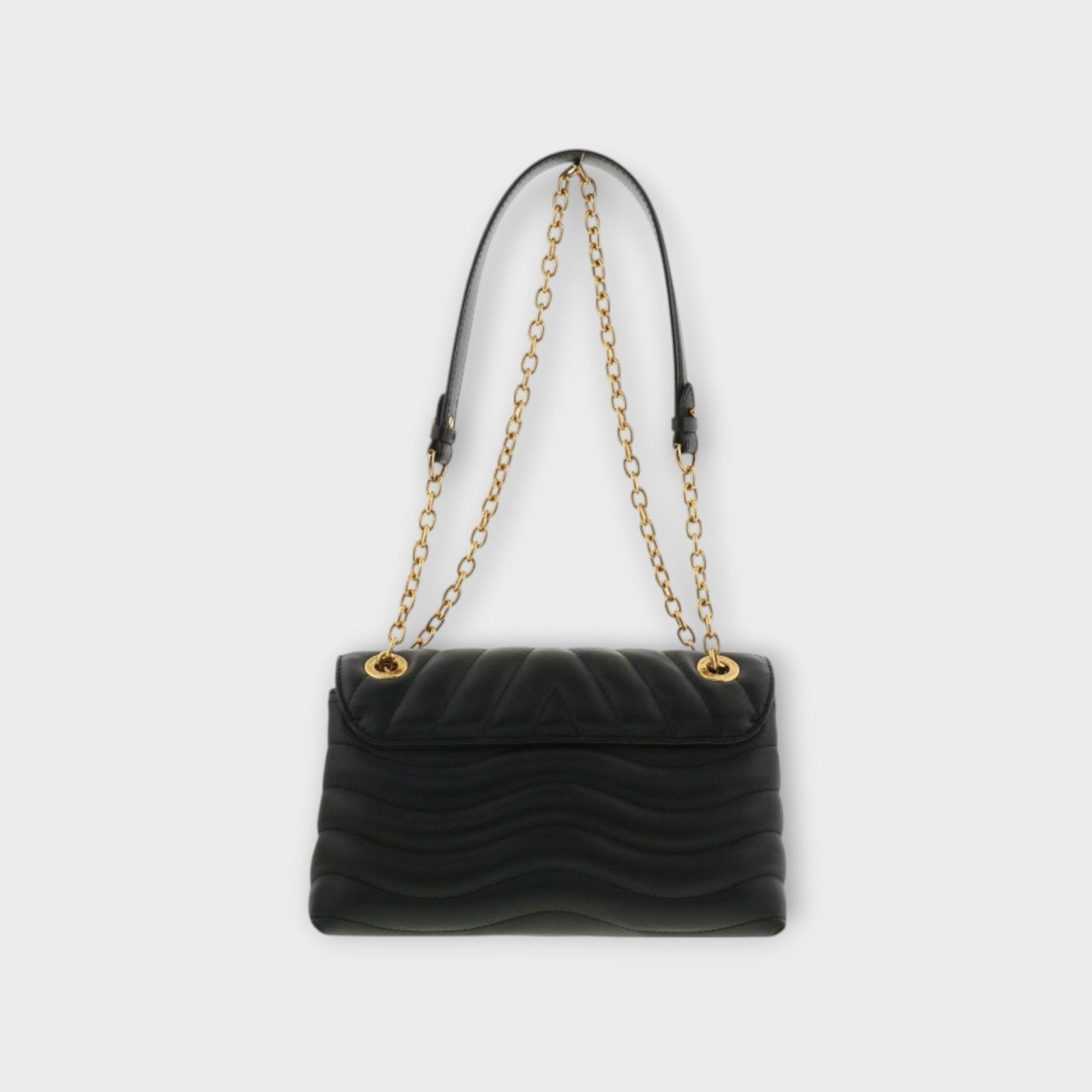 LOUIS VUITTON Monogram Black New Wave Chain Bag MM
