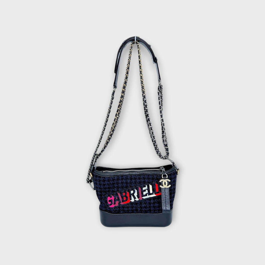 CHANEL Small Hobo Chain Shoulder Bag Gabrielle Tweed