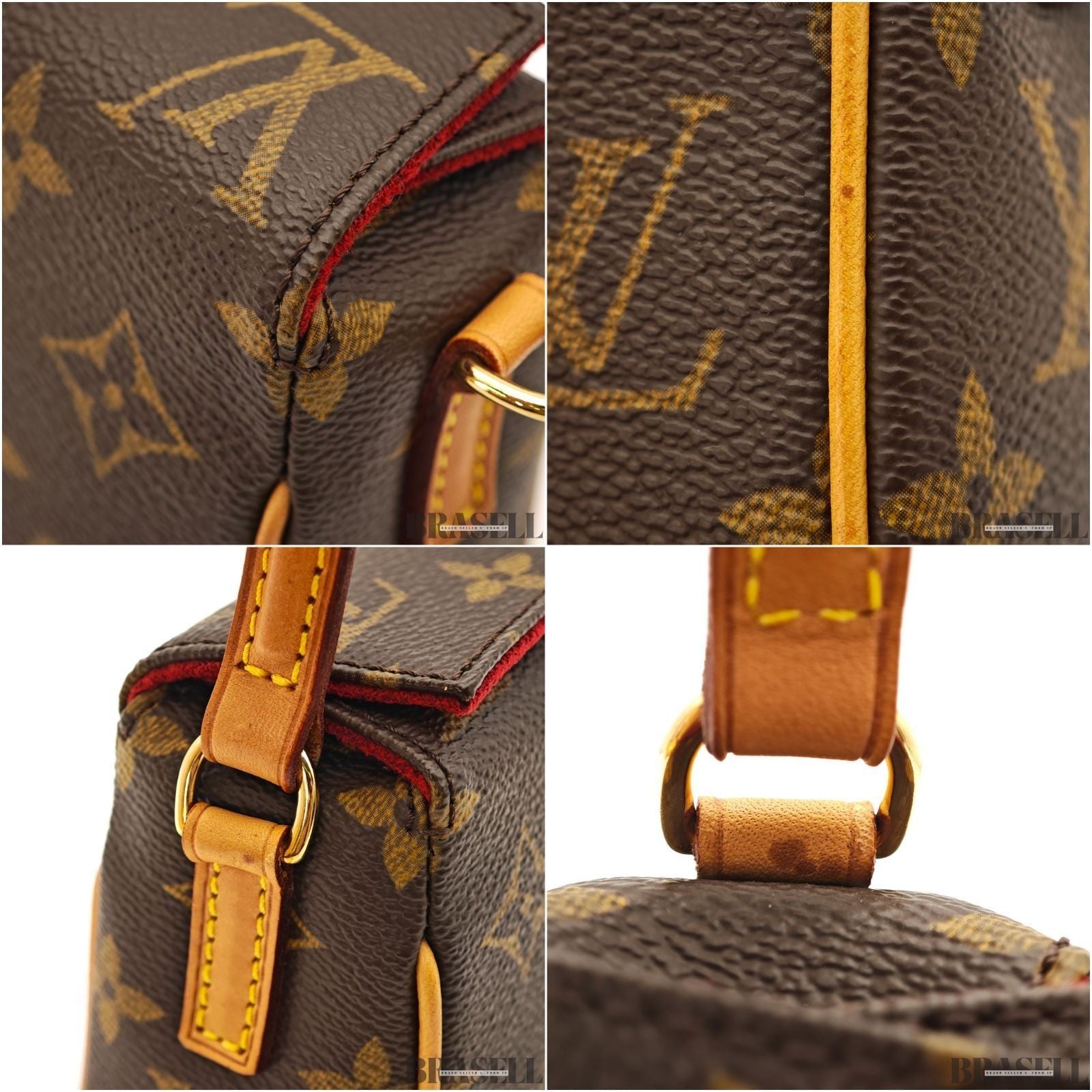 Auth Louis Vuitton Recital Handbag Monogram Tote Bag M51900 Brown