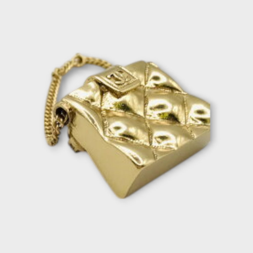 Chanel Coco Mark Matelassé Bag Motif Double Chain Gold【A】