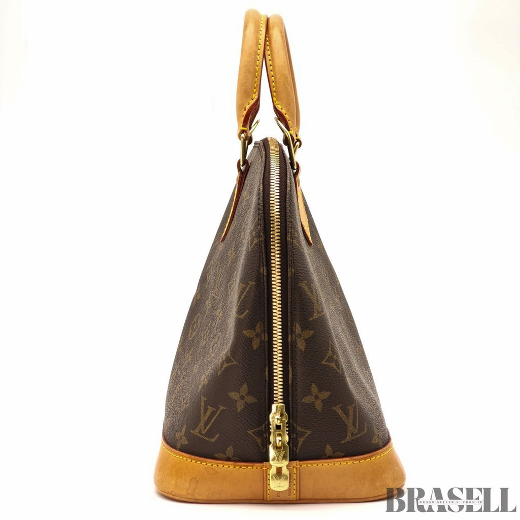 Louis Vuitton Alma PM M51130 Monogram Bag Handbag Coated Canvas Leather Brown