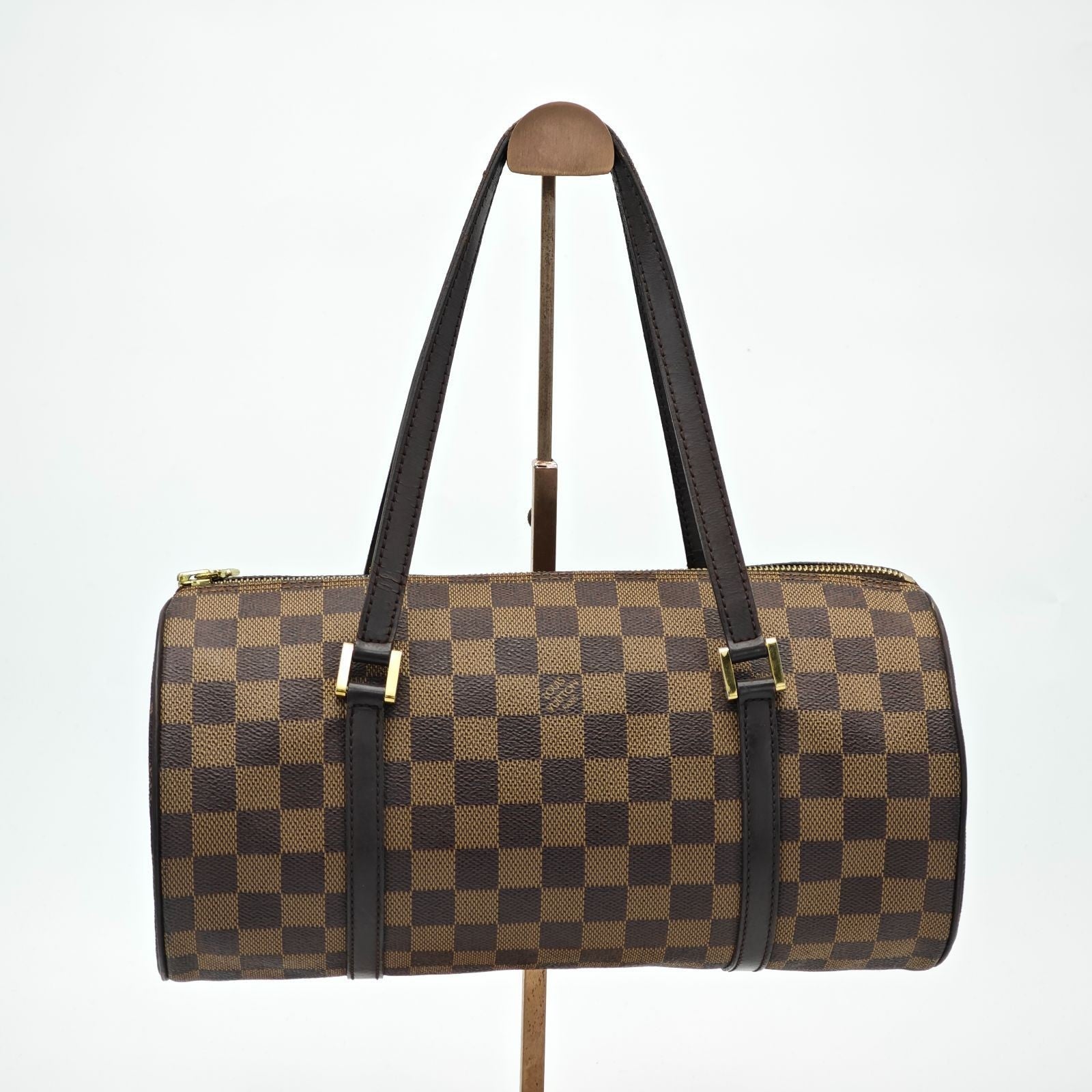LOUIS VUITTON Damier Papillon 30 N51303 Cylindrical Bag Brown