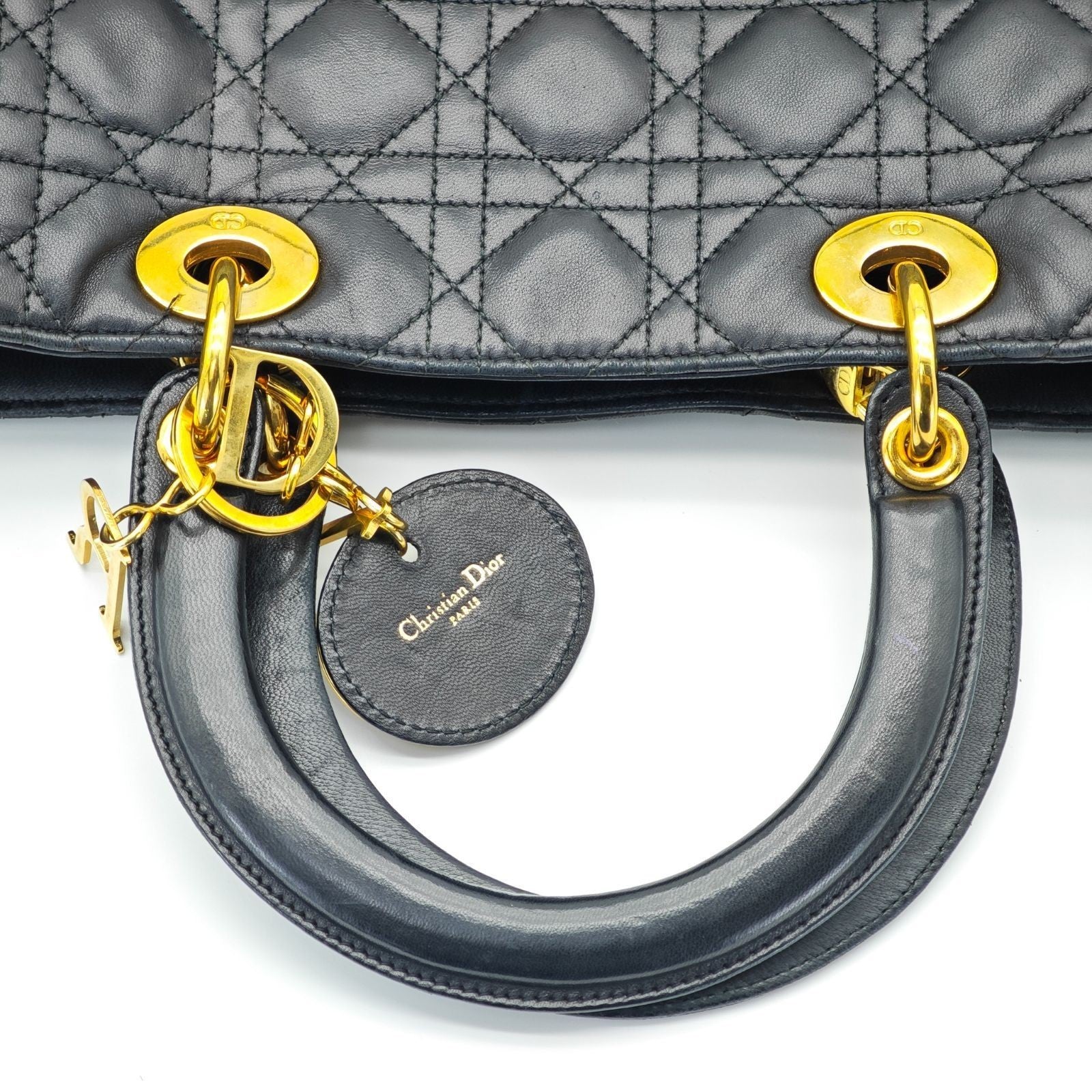 Dior Lady Dior Large 2-Way Bag Lage Black Women's