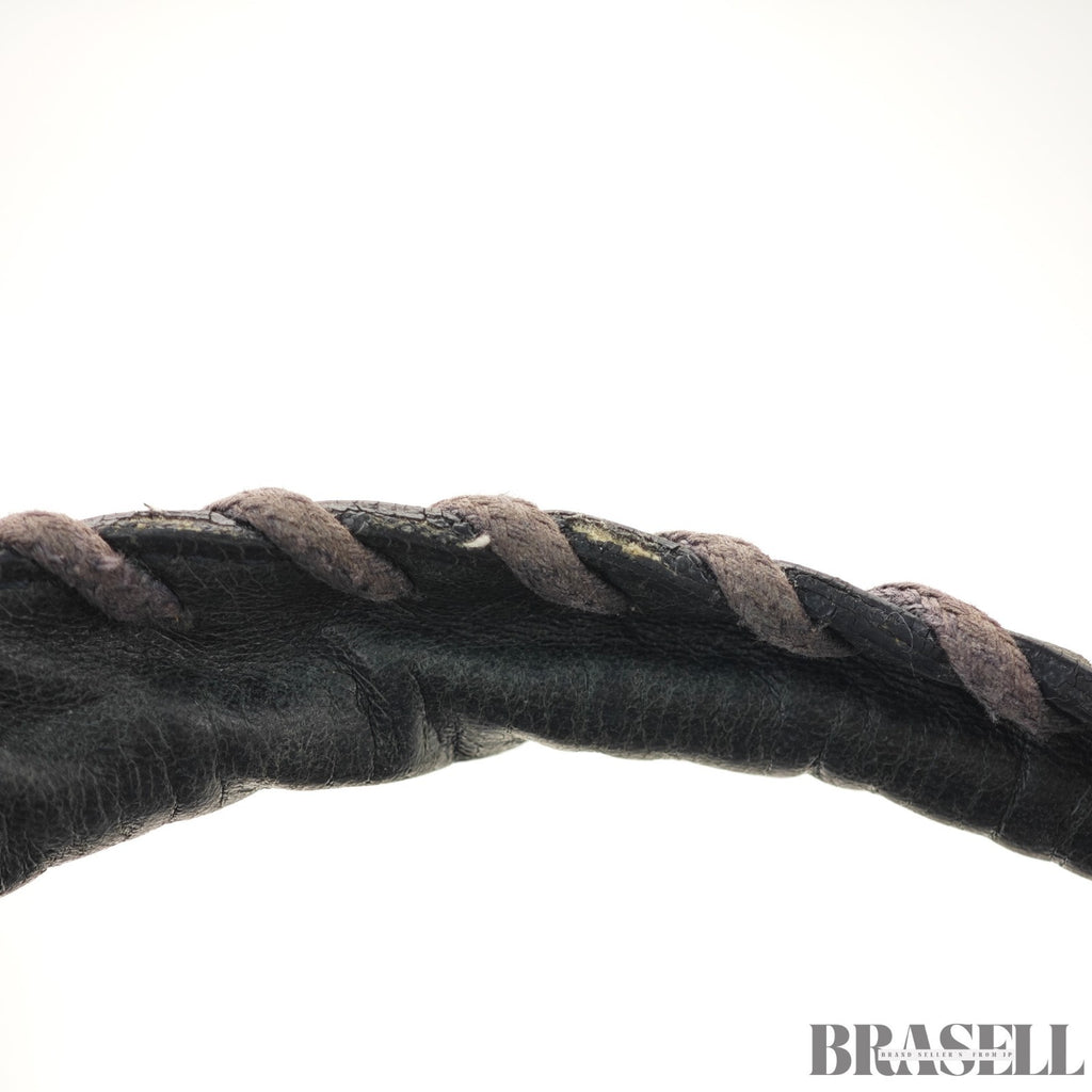 BALENCIAGA The Day Shoulder Bag Leather Hobo Bag Black