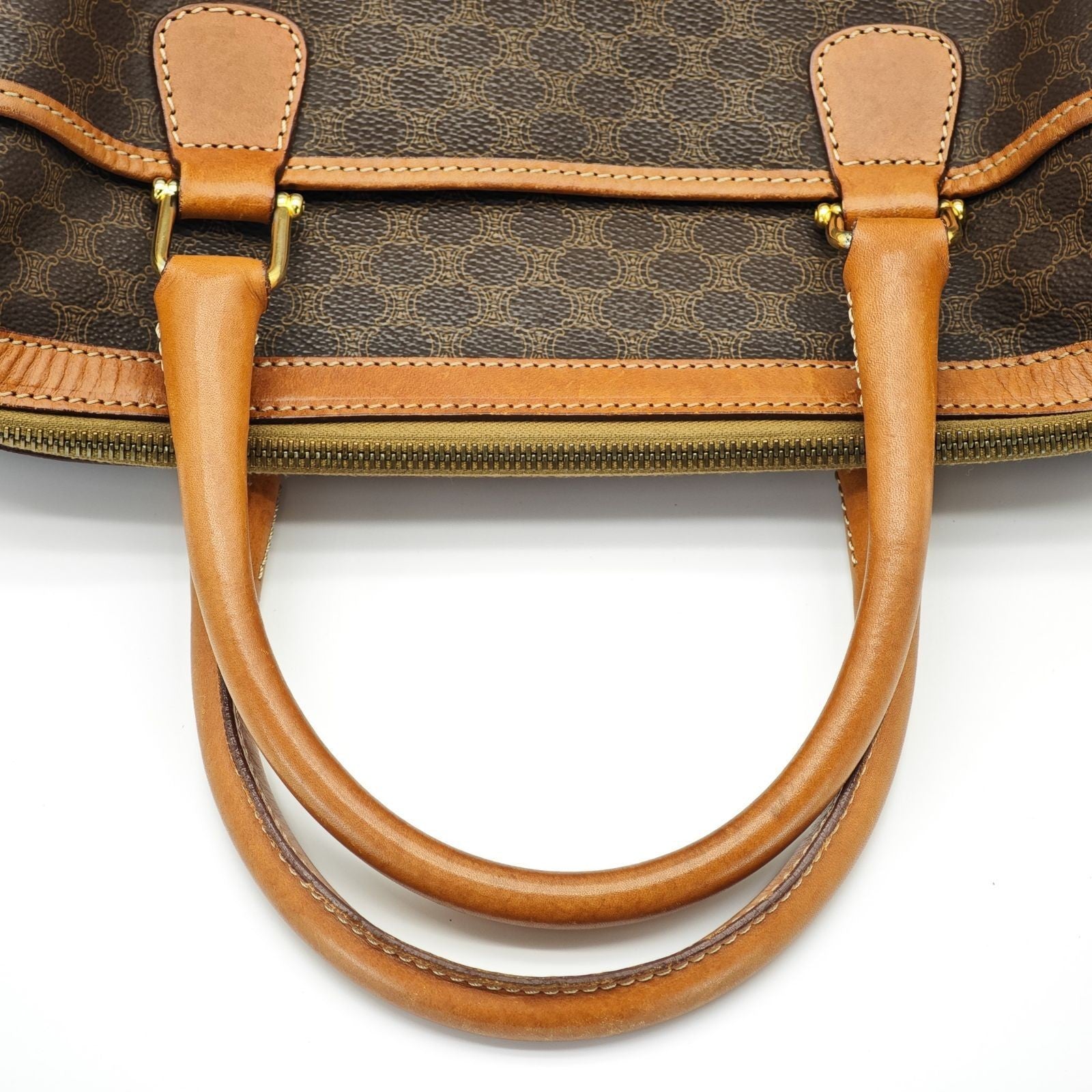 CELINE Macadam Handbag Mini Boston Bag Brown Women's