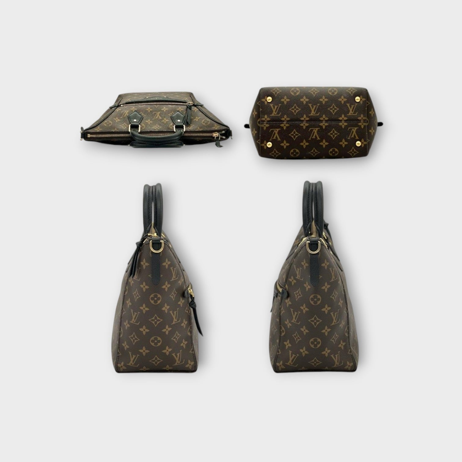 Louis Vuitton Monogram Tournelle PM M44027 2Way Handbag Brown Black 【S】