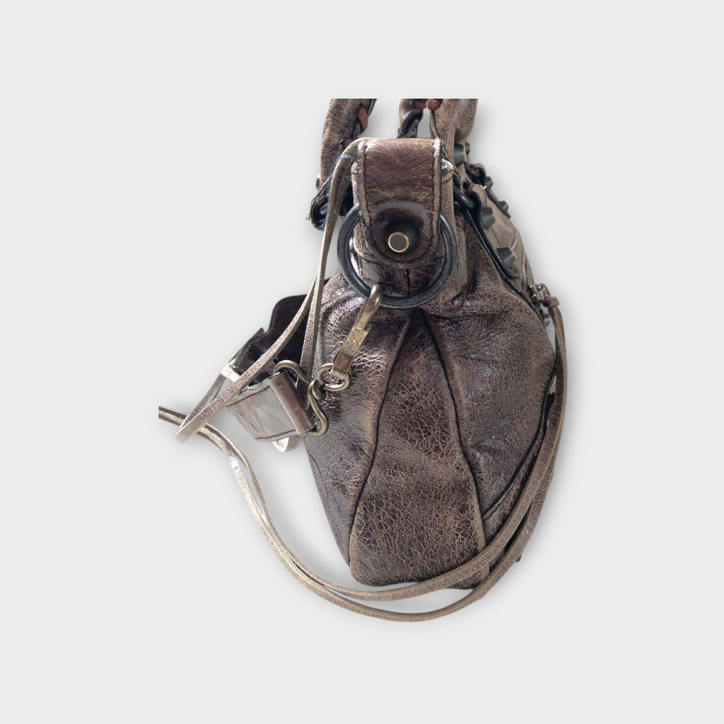 BALENCIAGA  Shoulder bag dark brown leather