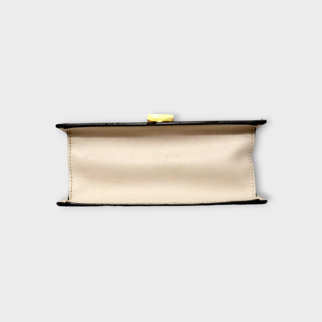 GUCCI Sylvie Chain Shoulder Bag 2WAY Web Line 431666 White Leather 【B】