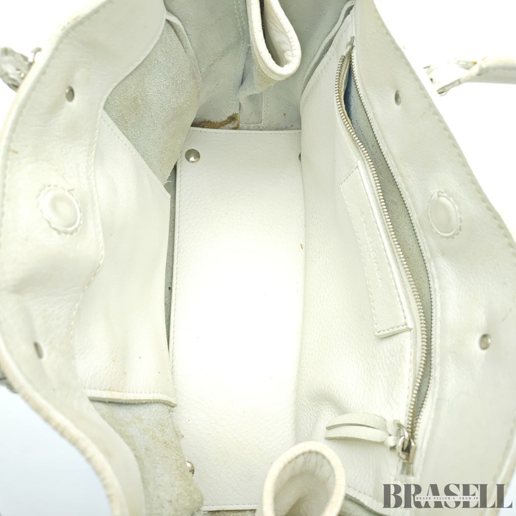 BALENCIAGA 2-Way Handbag Shoulder Bag Paper A4 370926 Ivory Women's