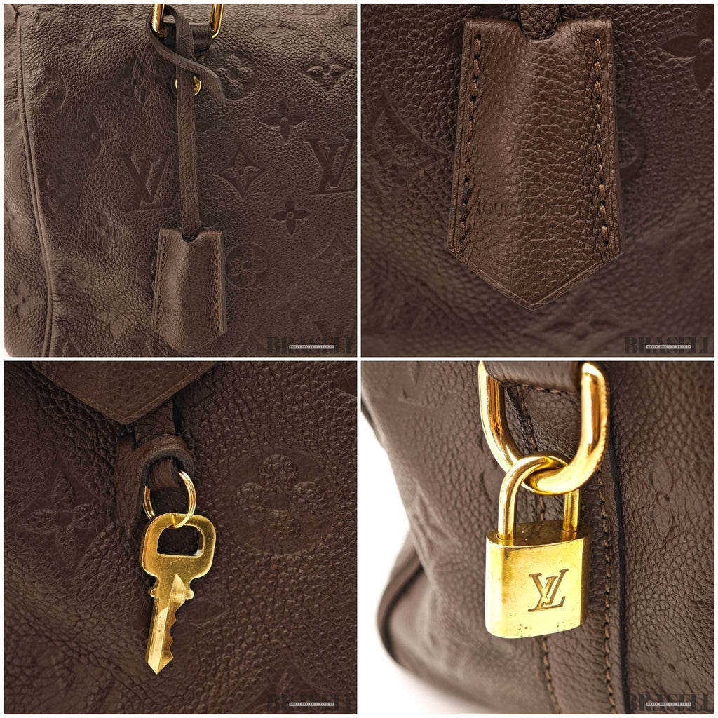 Louis Vuitton Monogram Empreinte Speedy Bandouliere 25 Terre Brown M40761