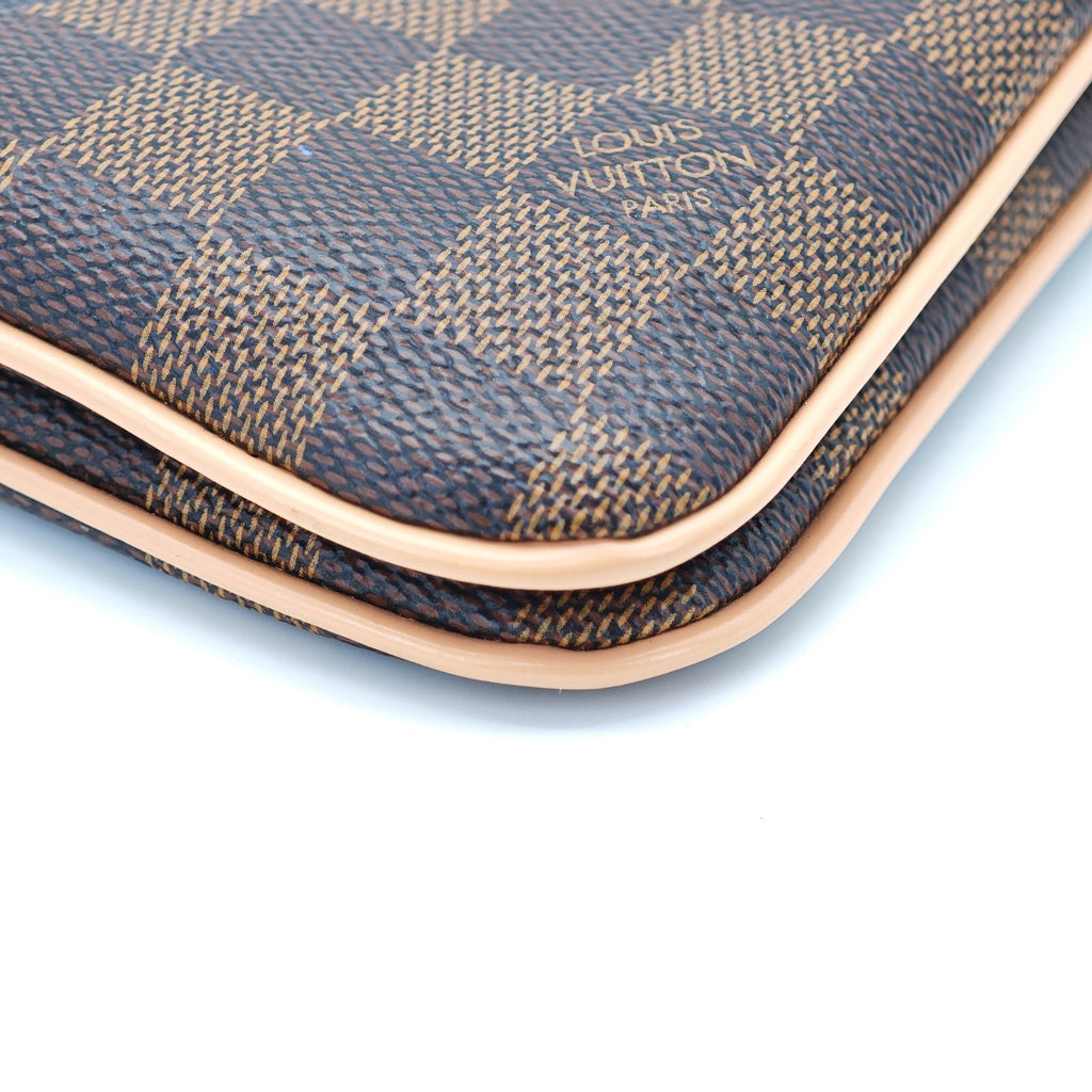 LOUIS VUITTON Damier Double Zip Pochette N60254 Damier Canvas