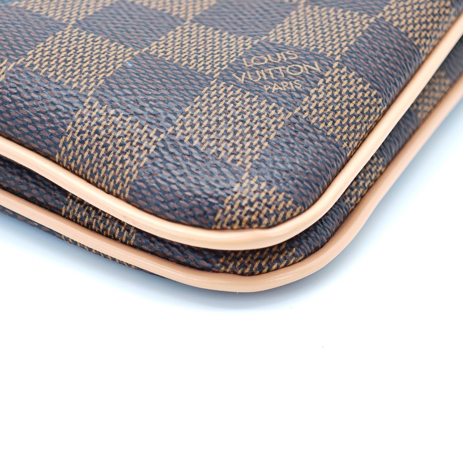 LOUIS VUITTON Damier Double Zip Pochette N60254 Damier Canvas