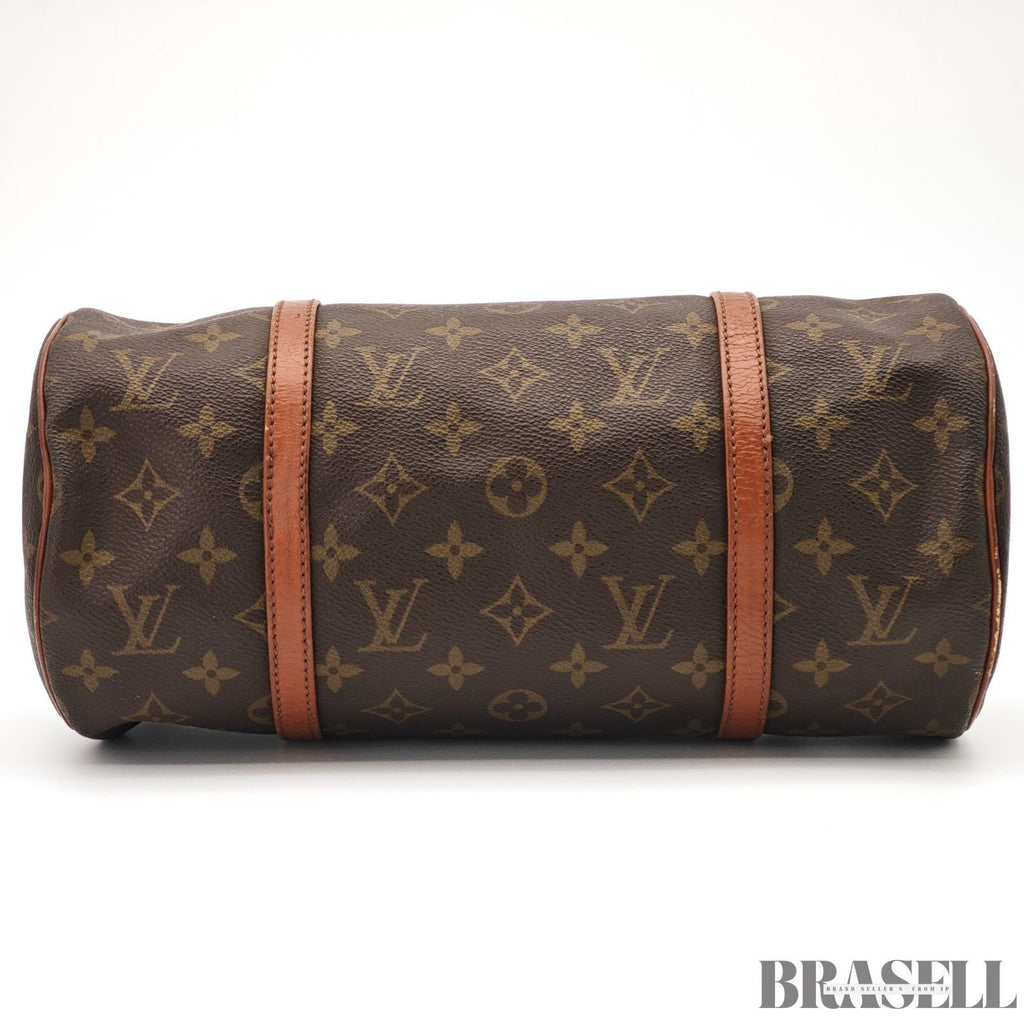 Auth Louis Vuitton Monogram Papillon GM M51365 Handbag Tote Bag Brown w/Poach