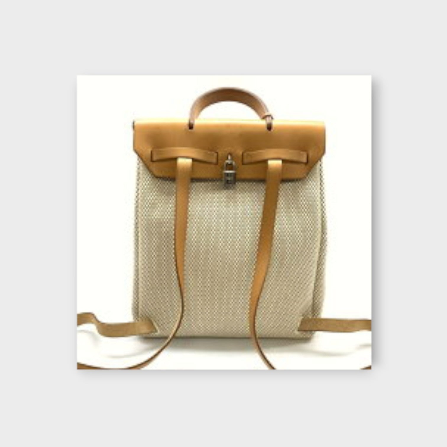 Hermès Herbag Ad Canvas Toile GM Calf Backpack Ladies【B】