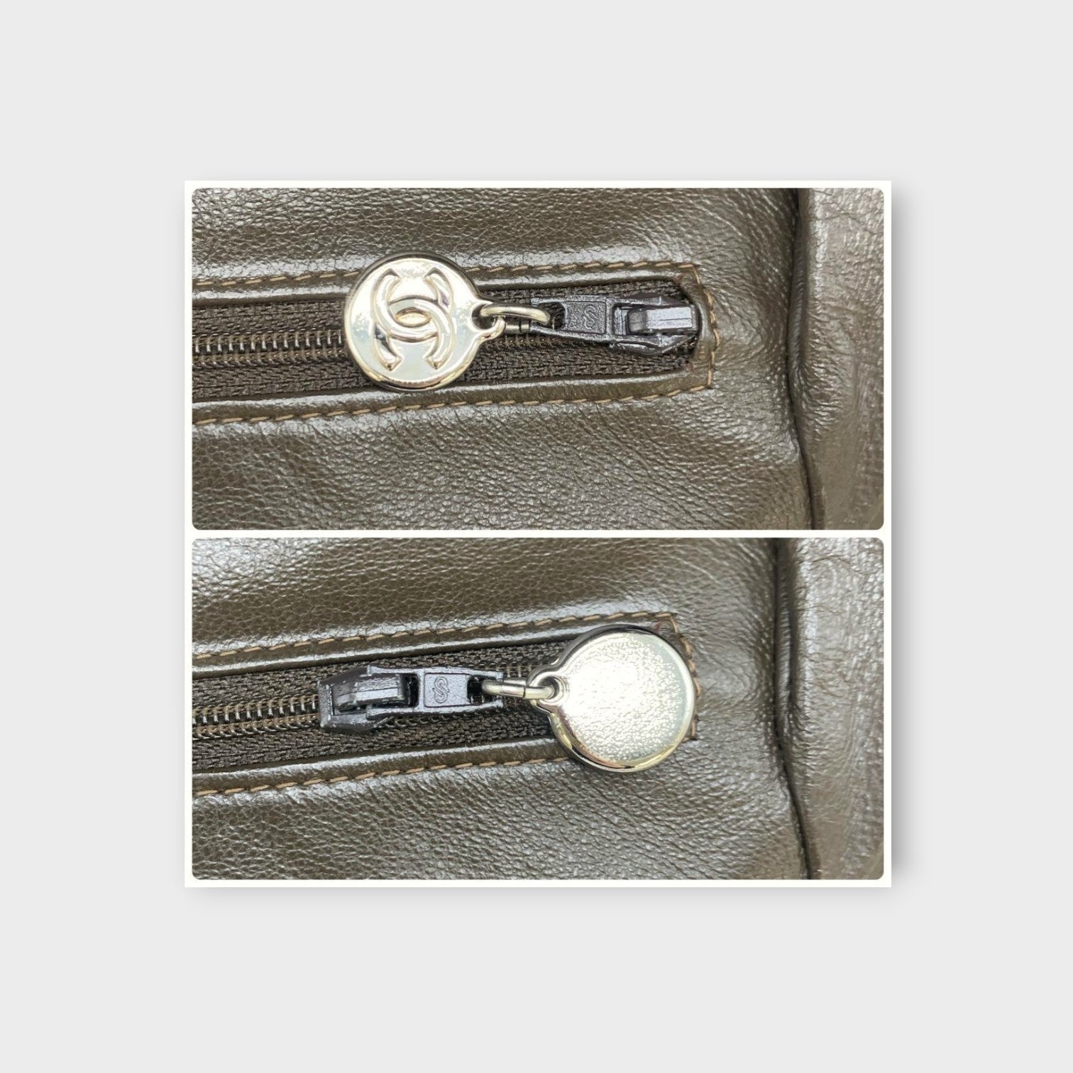 CHANEL Coco Mark Matelassé Suede Chain Shoulder Bag Brown Silver Hardware 【B】