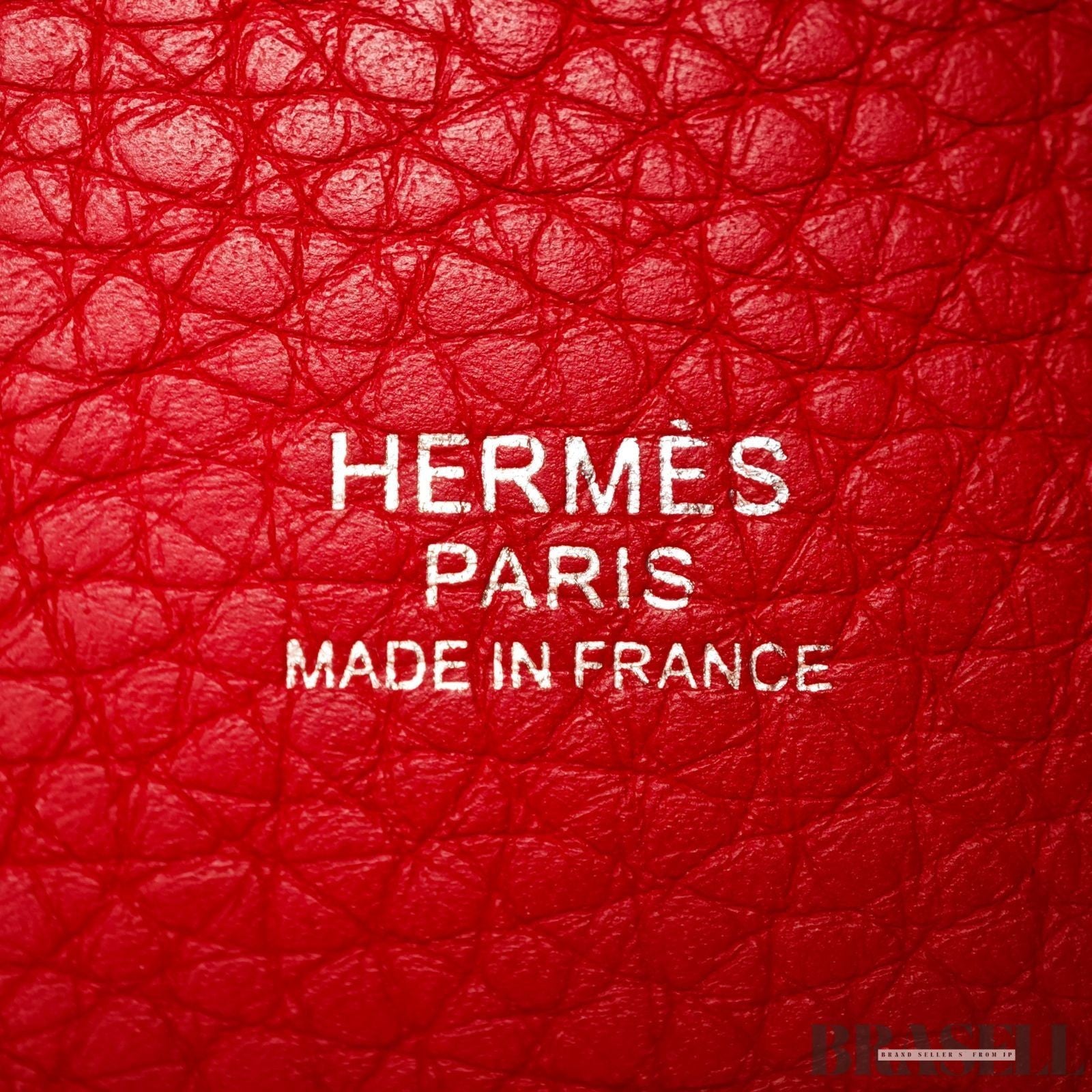 HERMES Picotin Lock Red Handbag Tote Bag Leather Silver Hardware with Padlock