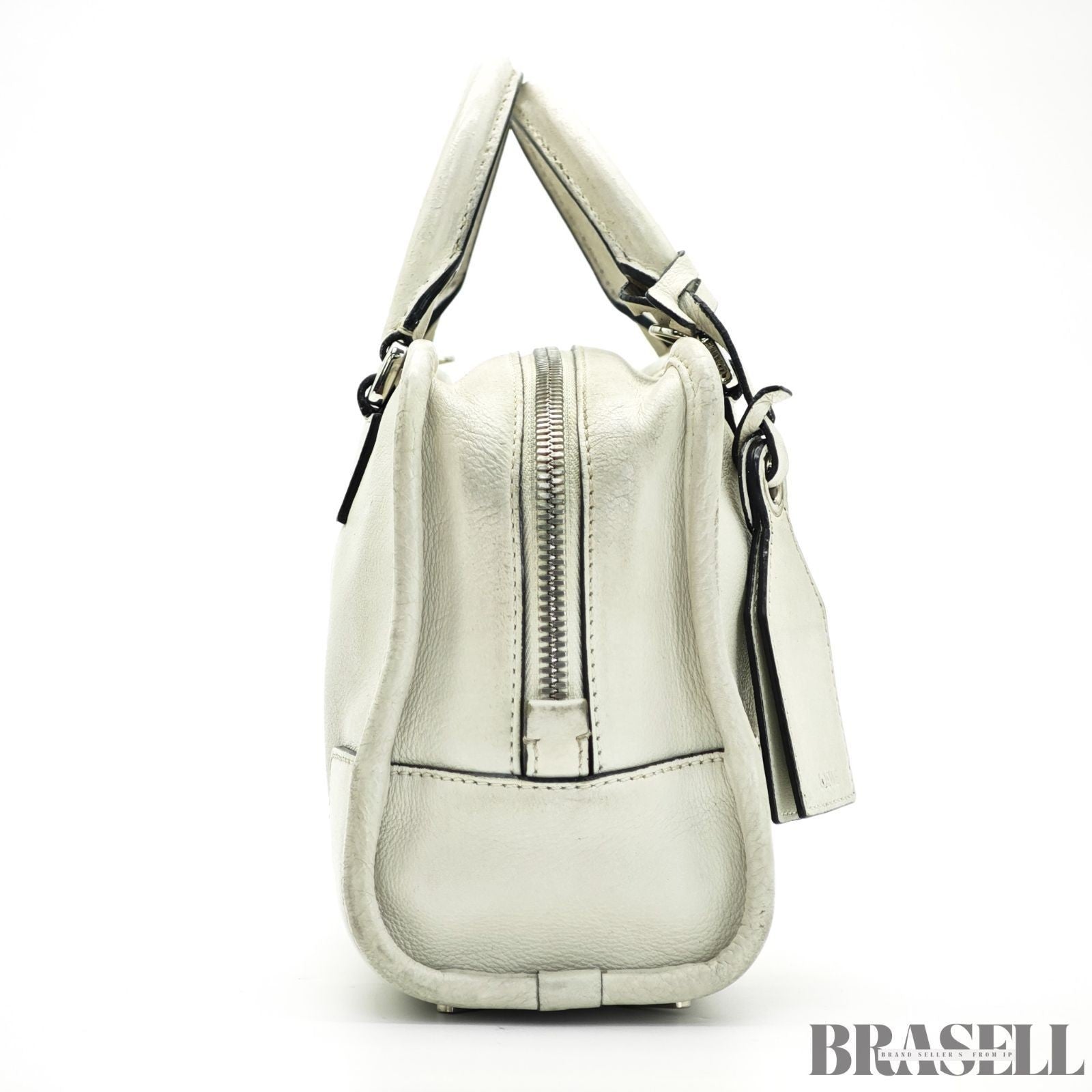 Loewe Amazona 23 A039N07X02 Handbag Shoulder Bag 2Way Pearl Gray Leather