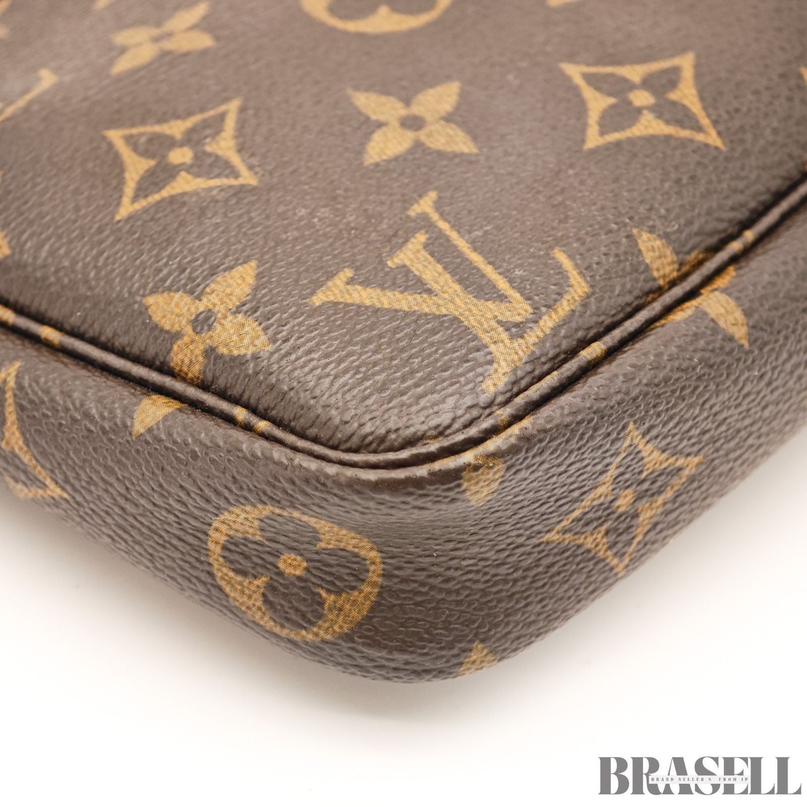LOUIS VUITTON Pochette Accessoires Hand Bag Monogram Leather Canvas M51980