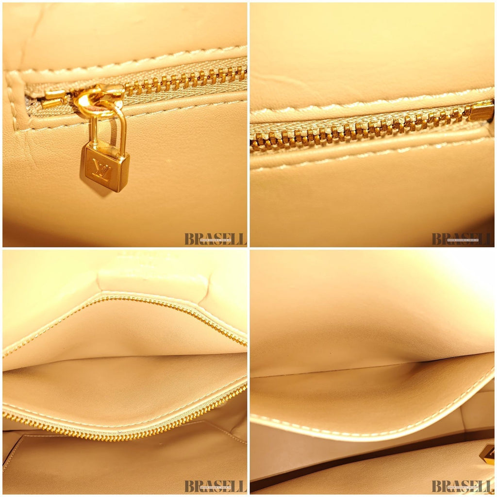 Louis Vuitton Vernis Houston M91340 Tote Bag Patent Leather Large Capacity Gold