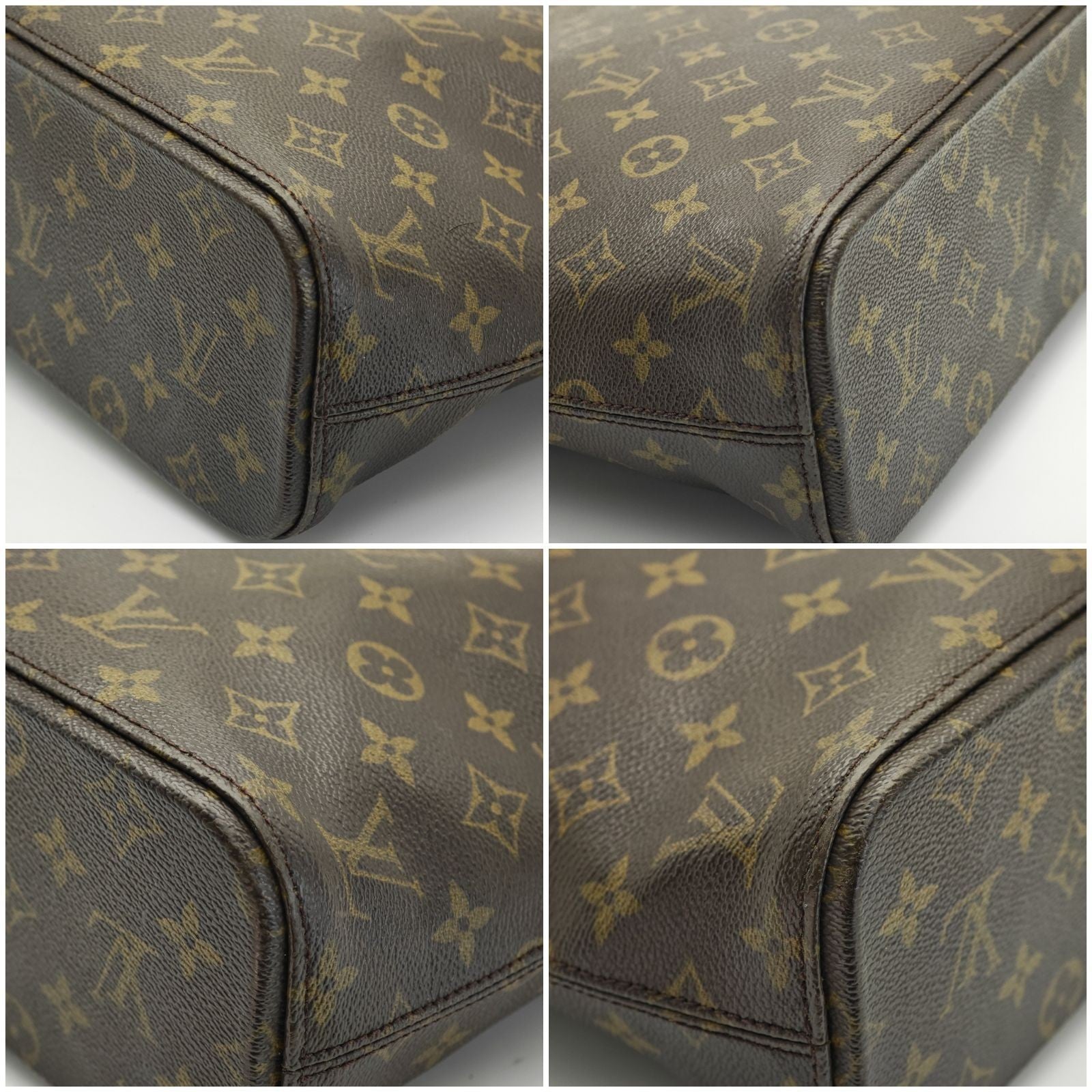 LOUIS VUITTON Luco M51155 Monogram Large Tote Shoulder Bag Brown Leather Women’s