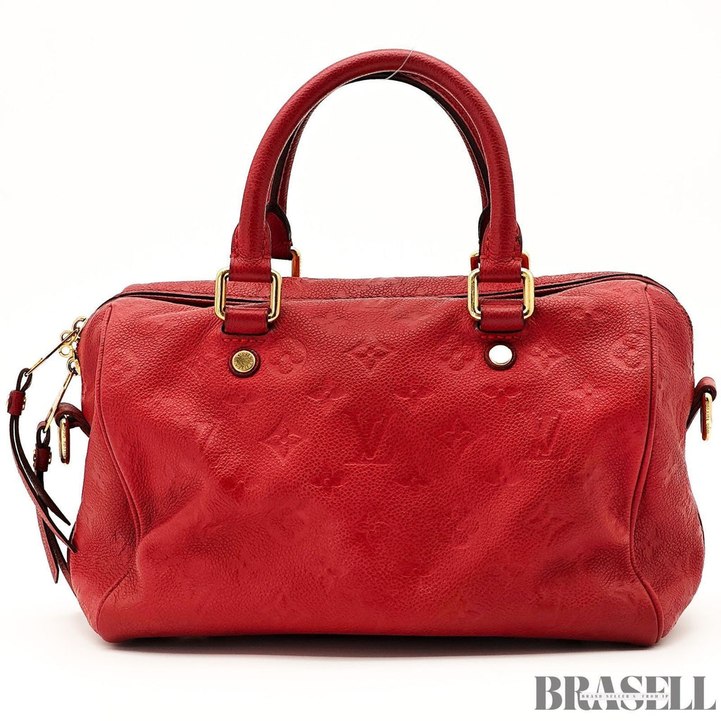 Louis Vuitton Speedy Bandoulière 25 Bag Handbag Monogram Empreinte Red Women’s