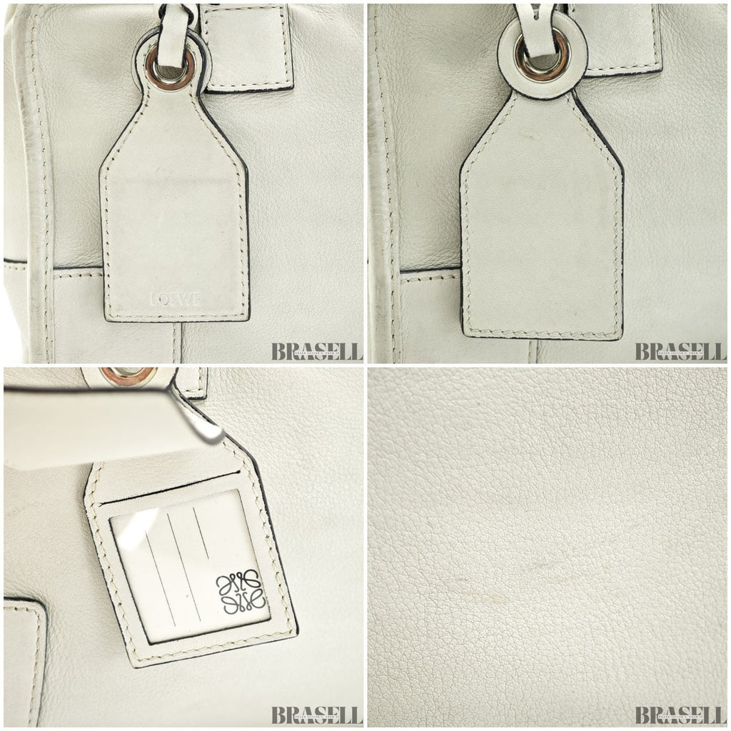 Loewe Amazona 23 A039N07X02 Handbag Shoulder Bag 2Way Pearl Gray Leather