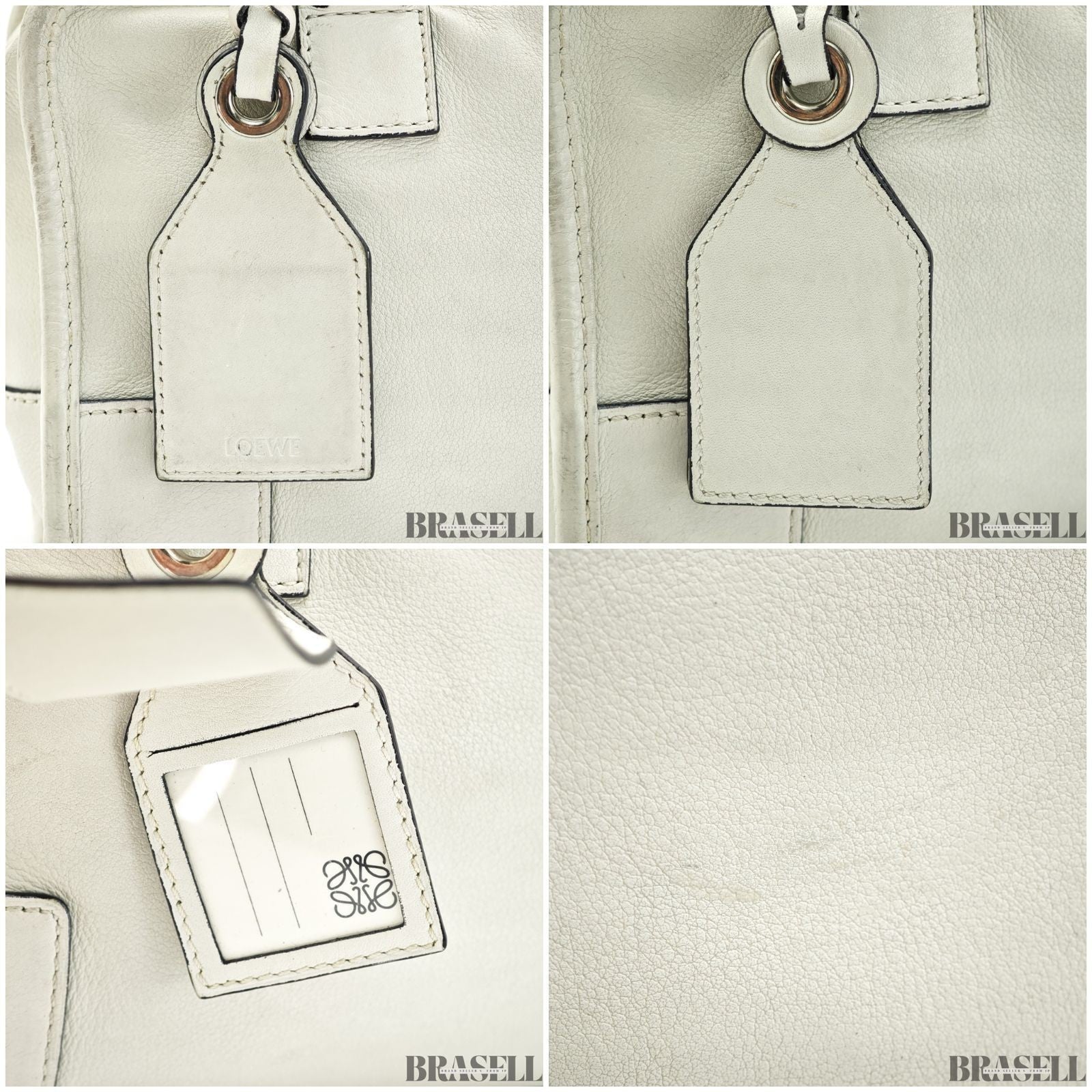 Loewe Amazona 23 A039N07X02 Handbag Shoulder Bag 2Way Pearl Gray Leather