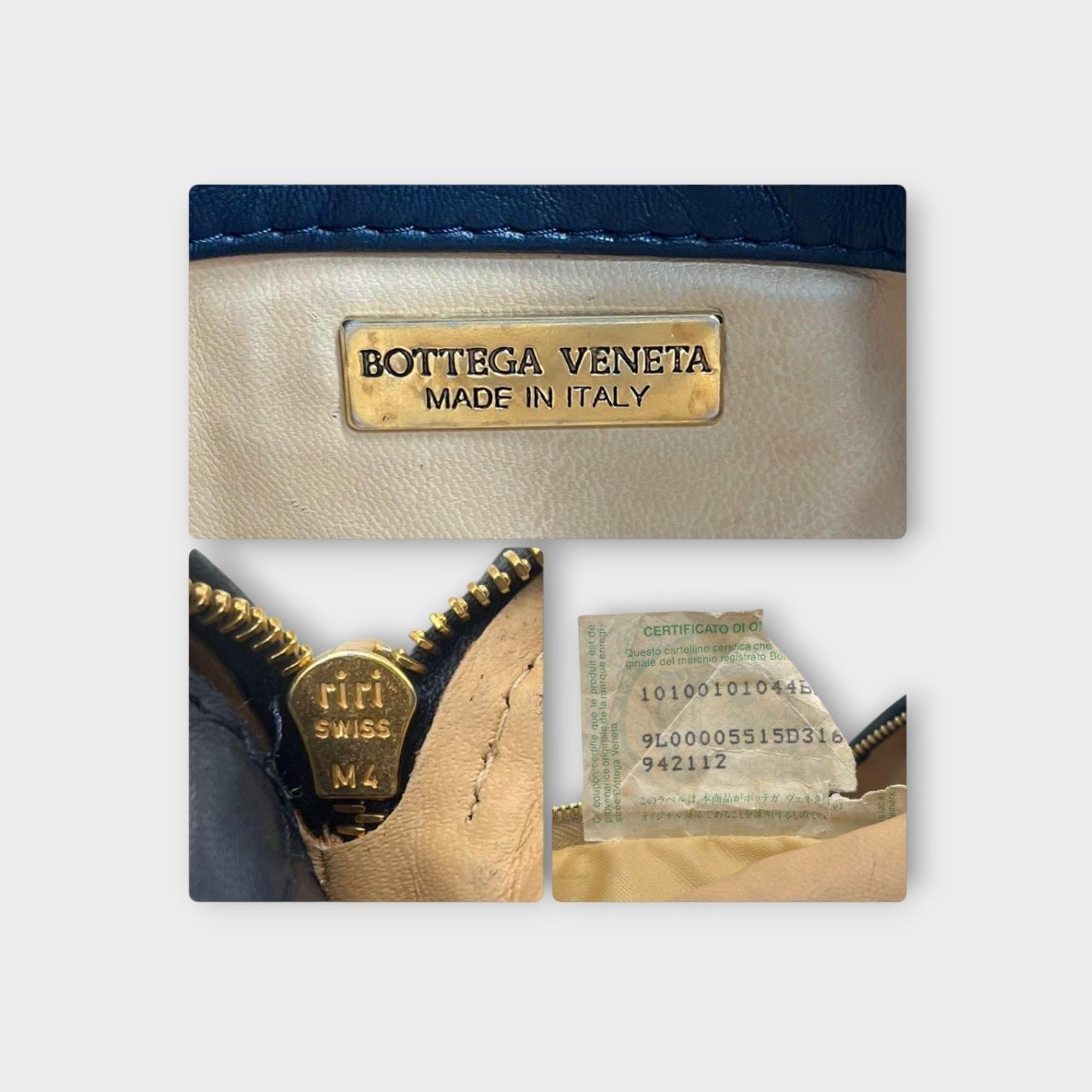 Bottega Veneta Intrecciato Shoulder Bag Fringe Tassel Leather Navy【A】