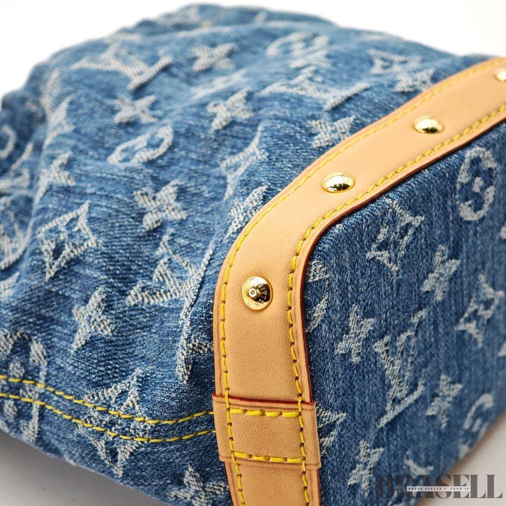 Louis Vuitton Nano Noe M83043 Monogram Denim Blue Cotton w/Dust Bag Strap