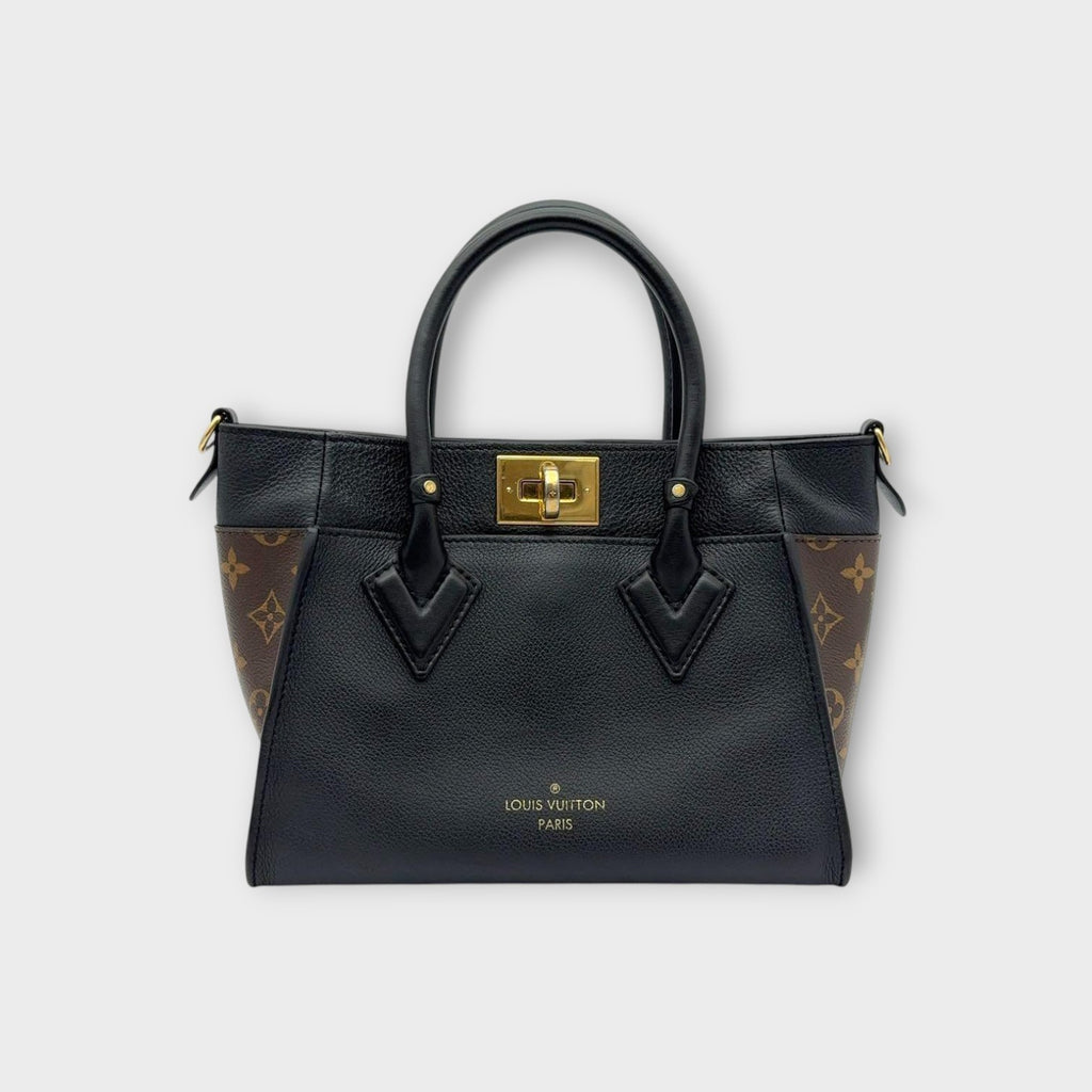 Louis Vuitton On My Side PM M57728 2Way Handbag Monogram Noir Leather PVC 【A】